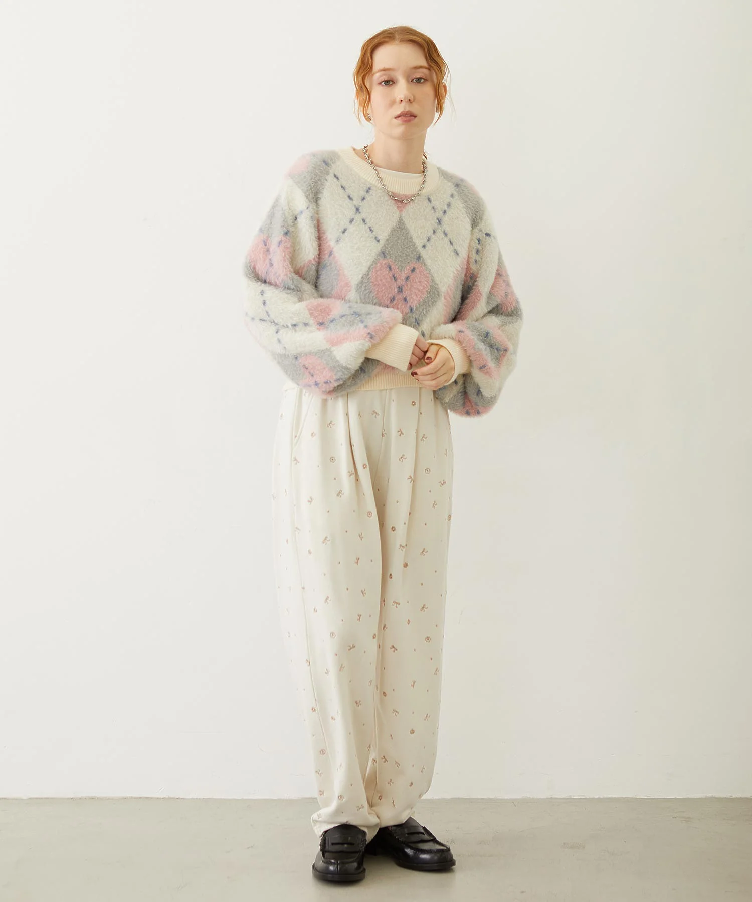 HEART ARGYLE KNIT TOP - Image 18