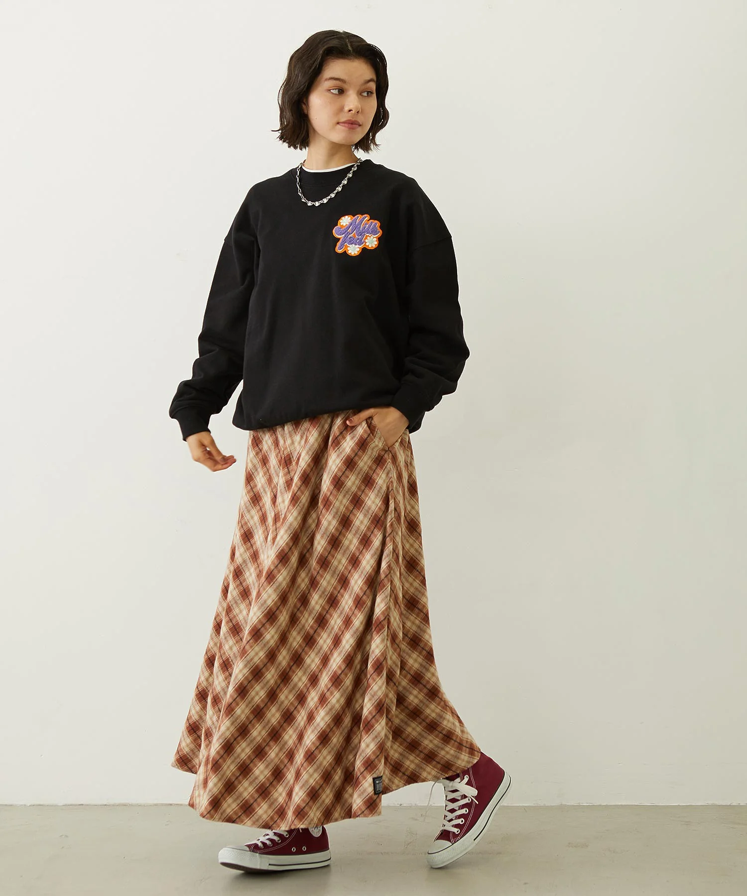 FLARE PLAID SKIRT - Image 9
