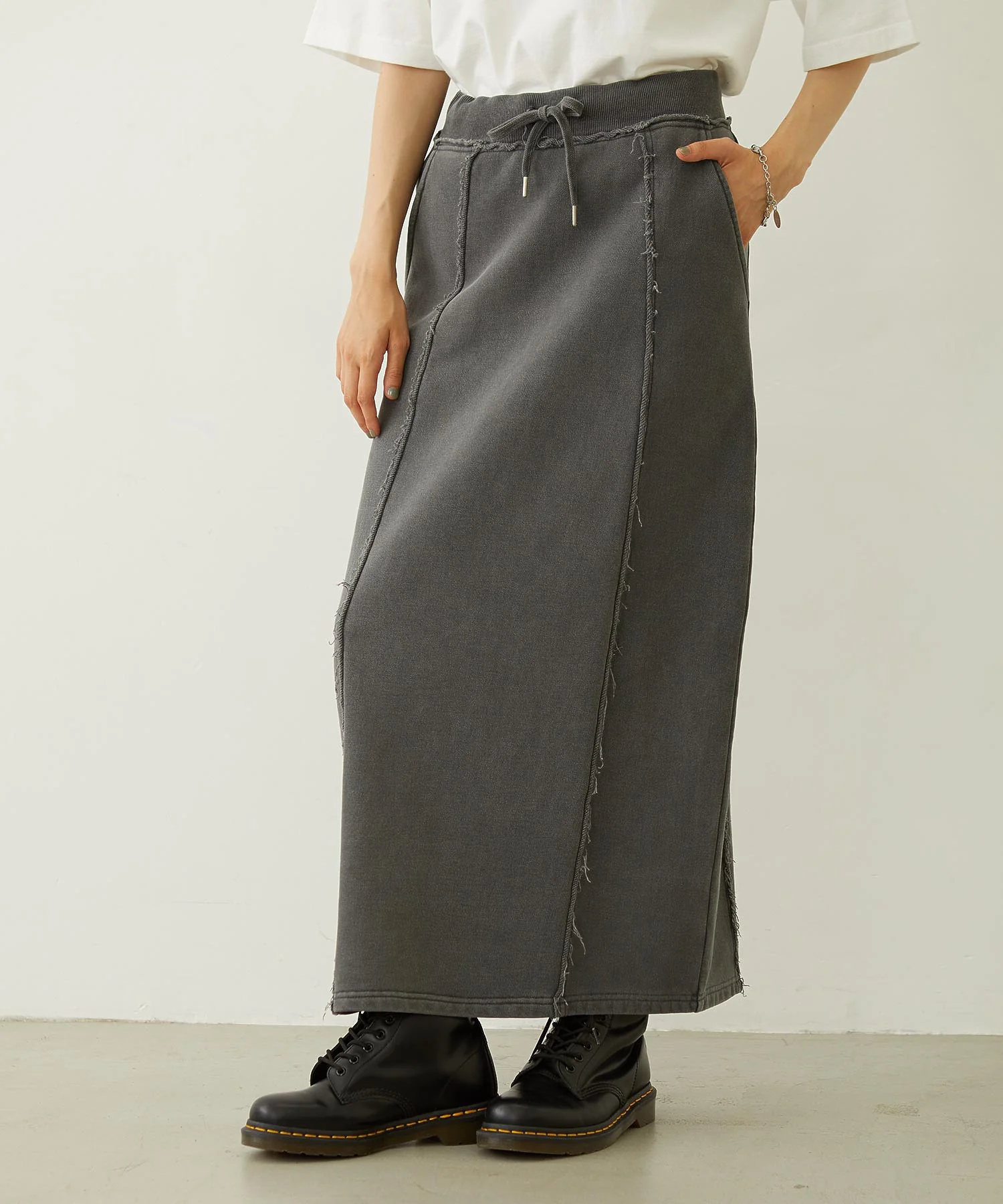 FADED SWEAT LONG SKIRT - Image 7