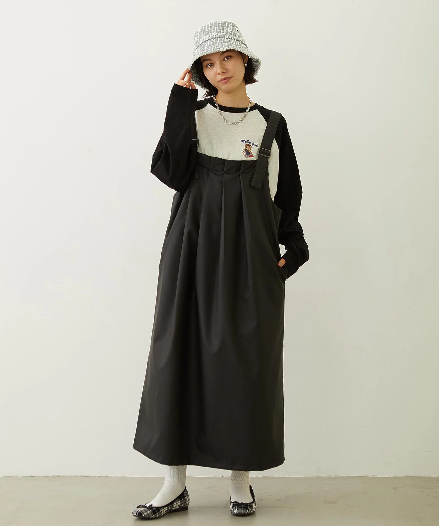 TWEED FRINGE BUCKET HAT - Image 17