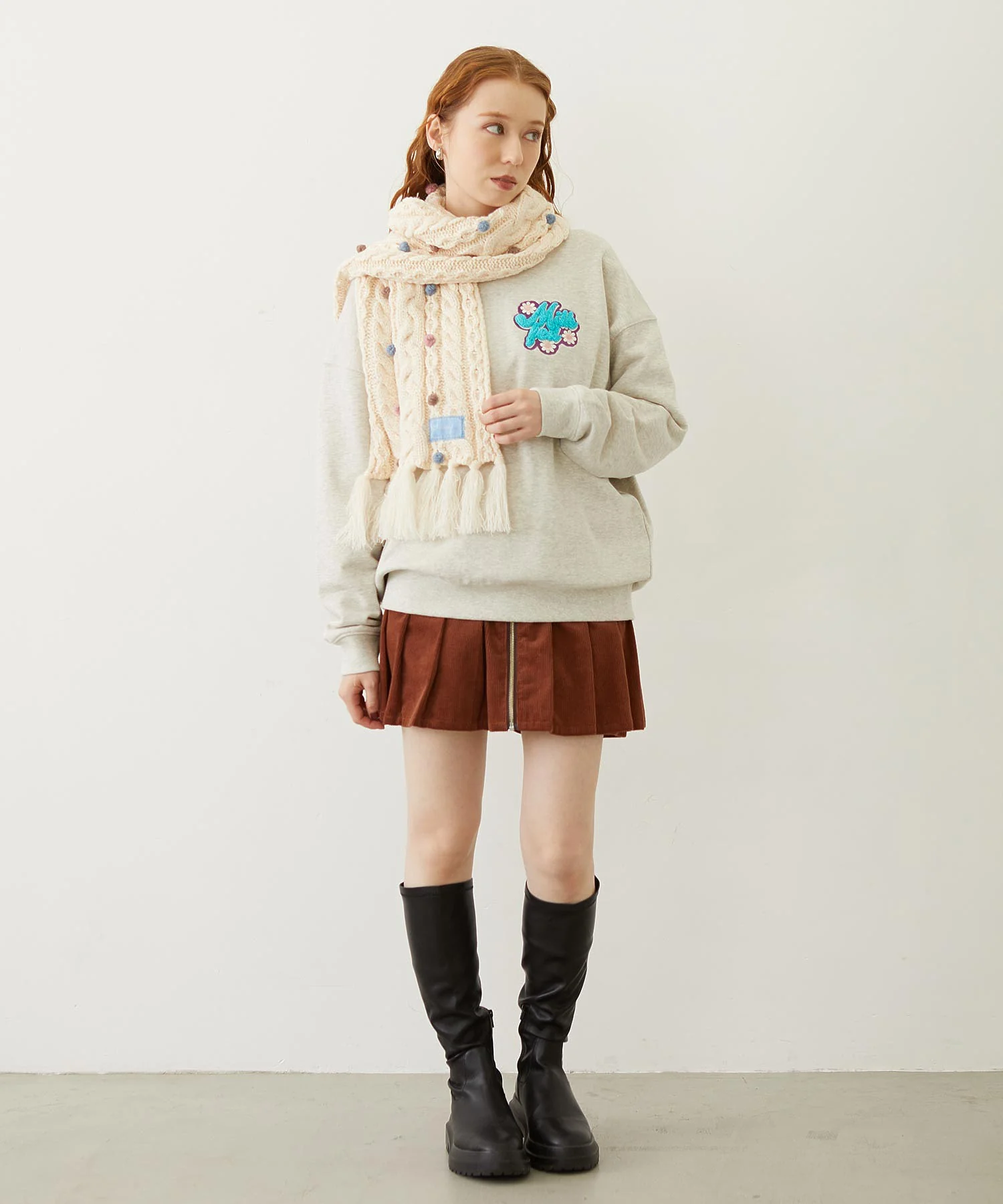 CABLE KNIT STOLE - Image 8