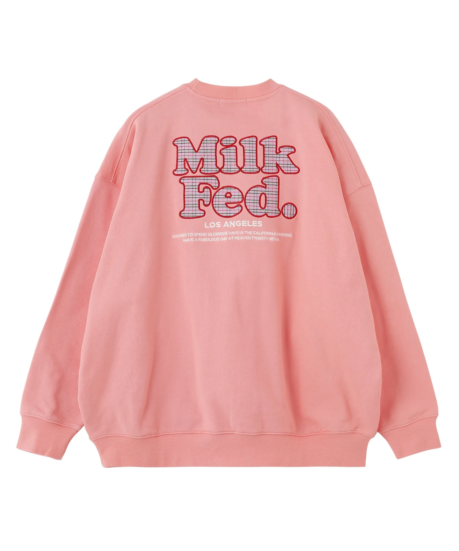 MILKFED. PLAID LOGO WIDE CREW SWEAT - Image 30