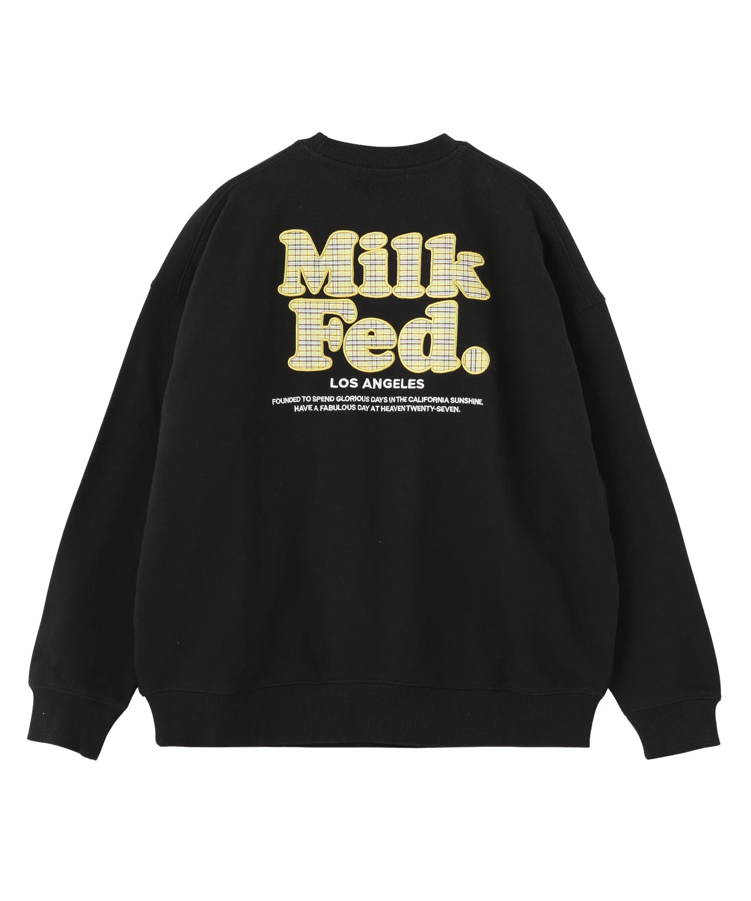 MILKFED. PLAID LOGO WIDE CREW SWEAT - Image 38