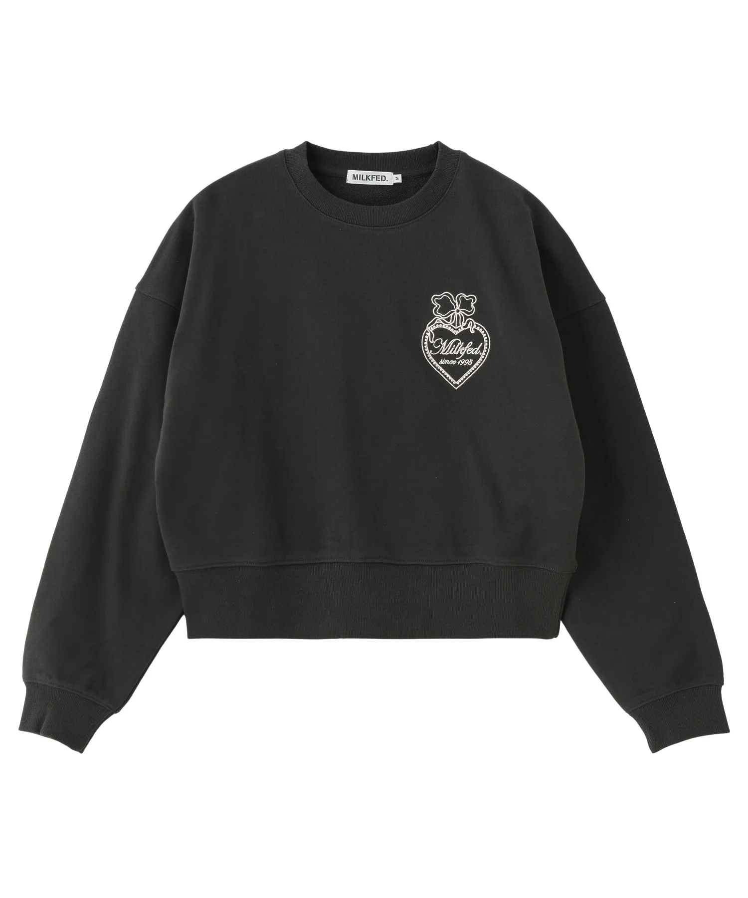 HEART RIBBON EMBLEM SHORT CREW SWEAT - Image 25