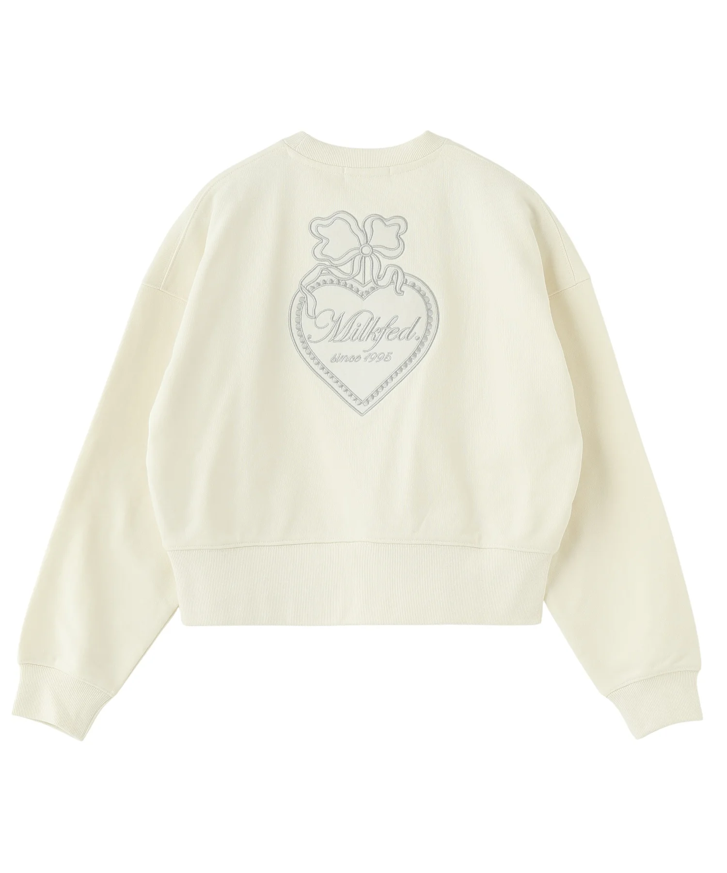HEART RIBBON EMBLEM SHORT CREW SWEAT - Image 28