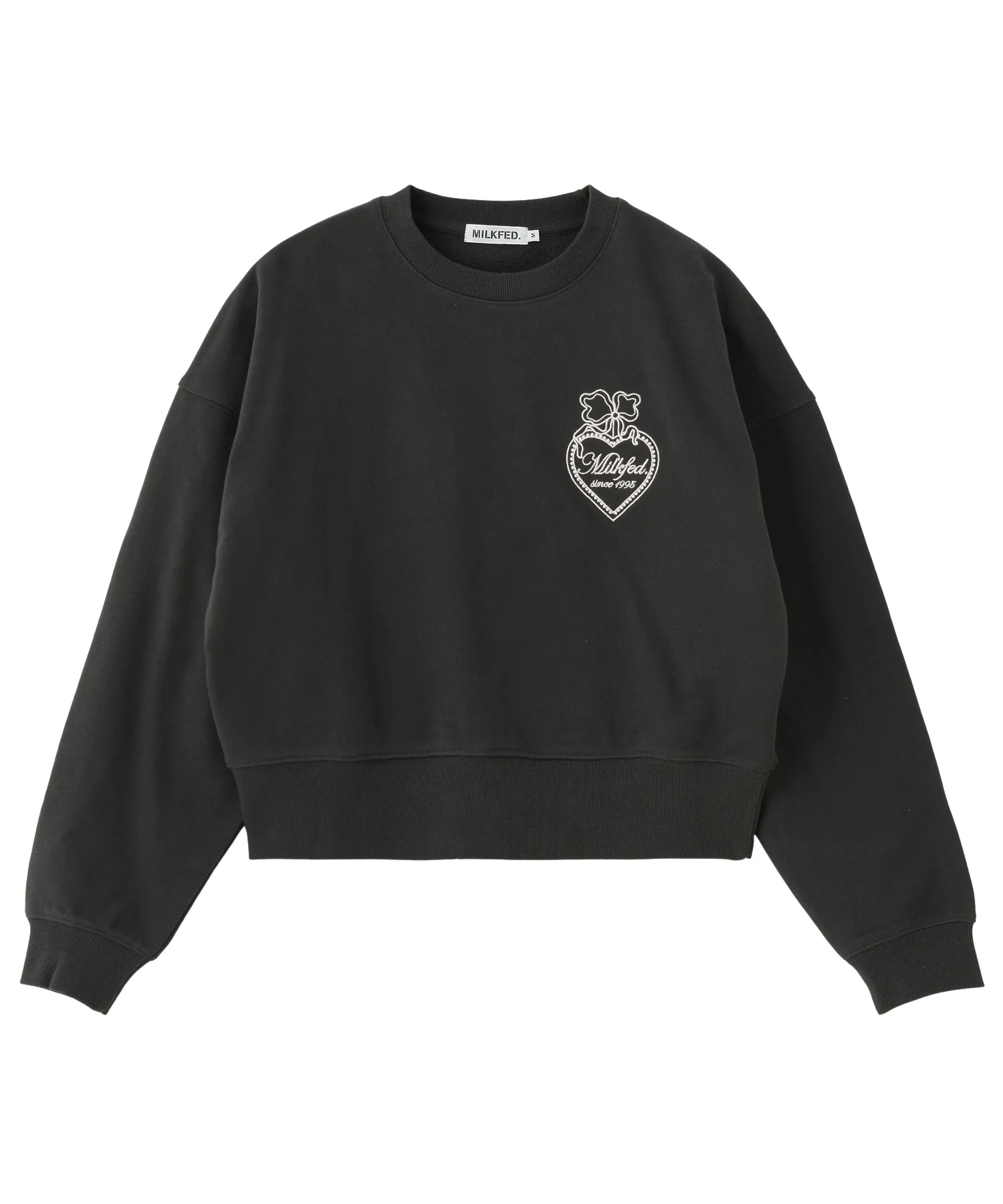 HEART RIBBON EMBLEM SHORT CREW SWEAT - Image 38