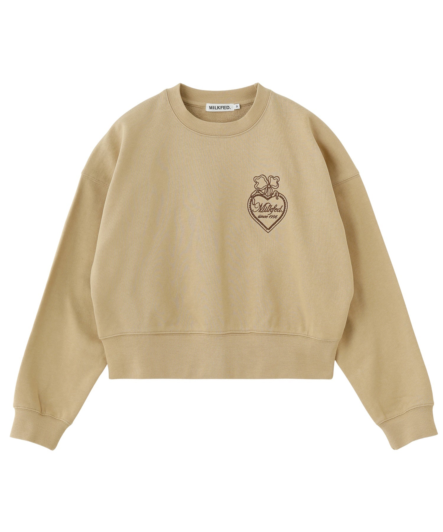 HEART RIBBON EMBLEM SHORT CREW SWEAT - Image 39