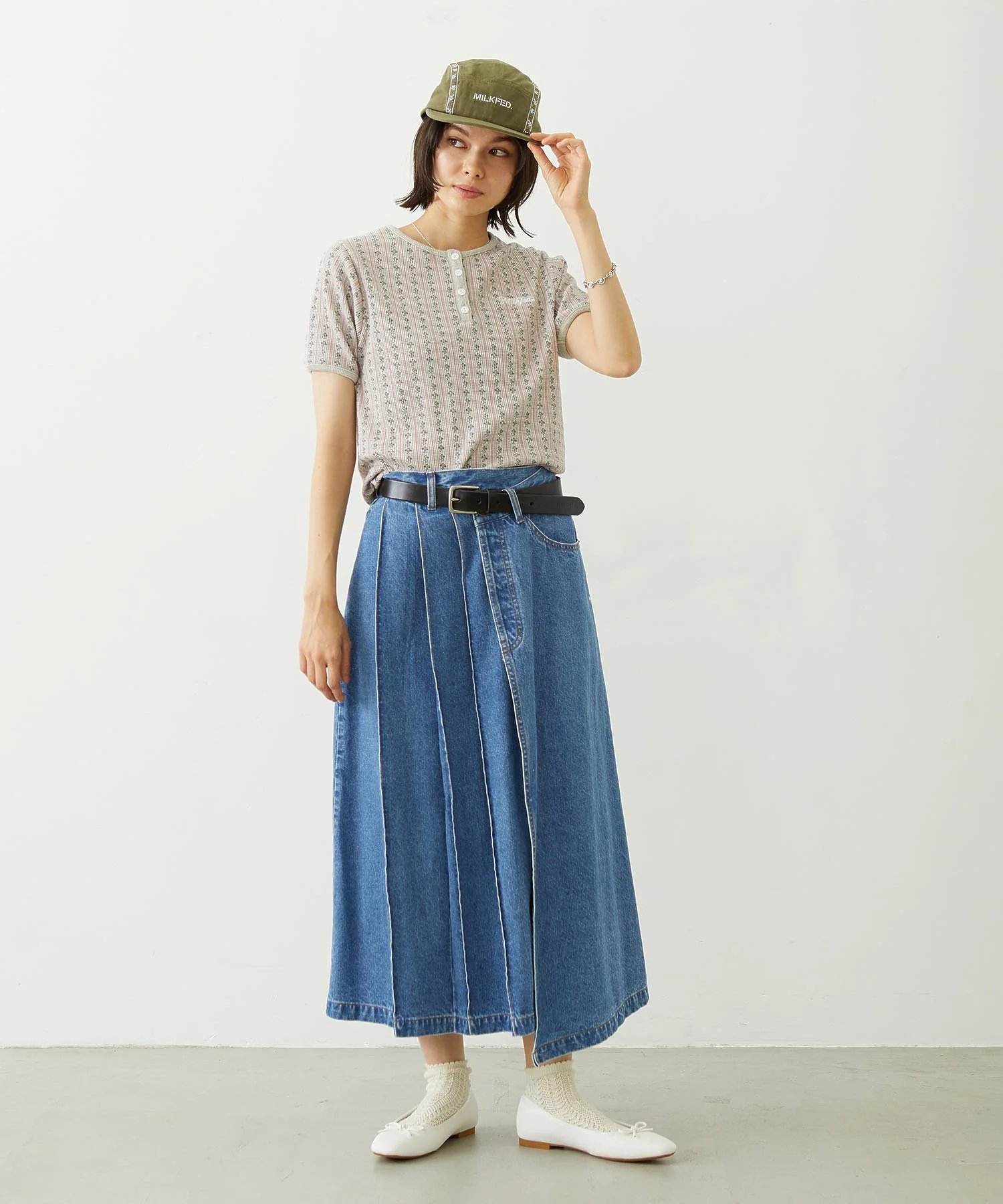 STRIPED FLOWER WAFFLE S/S TOP - Image 14