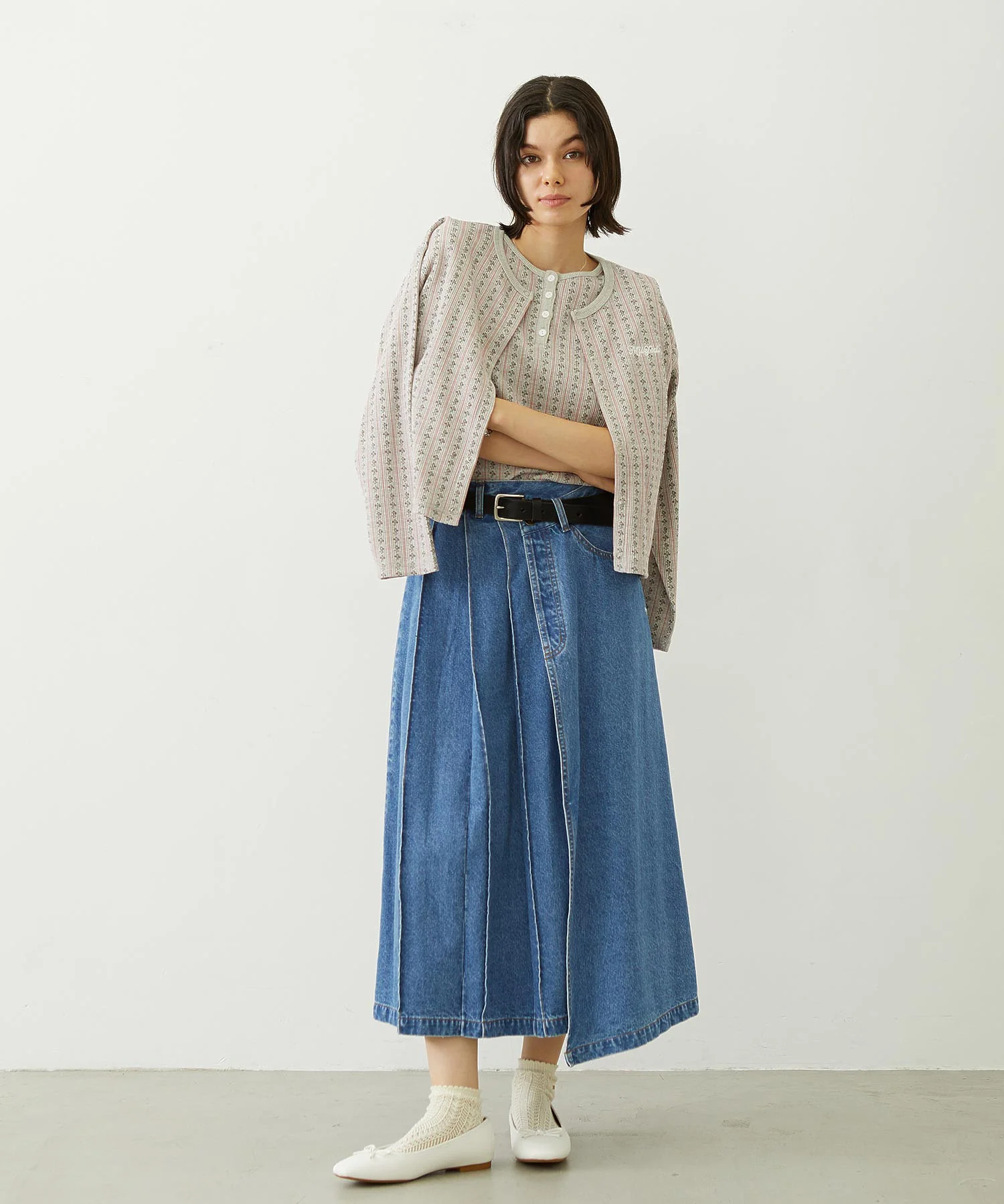 STRIPED FLOWER WAFFLE S/S TOP - Image 19