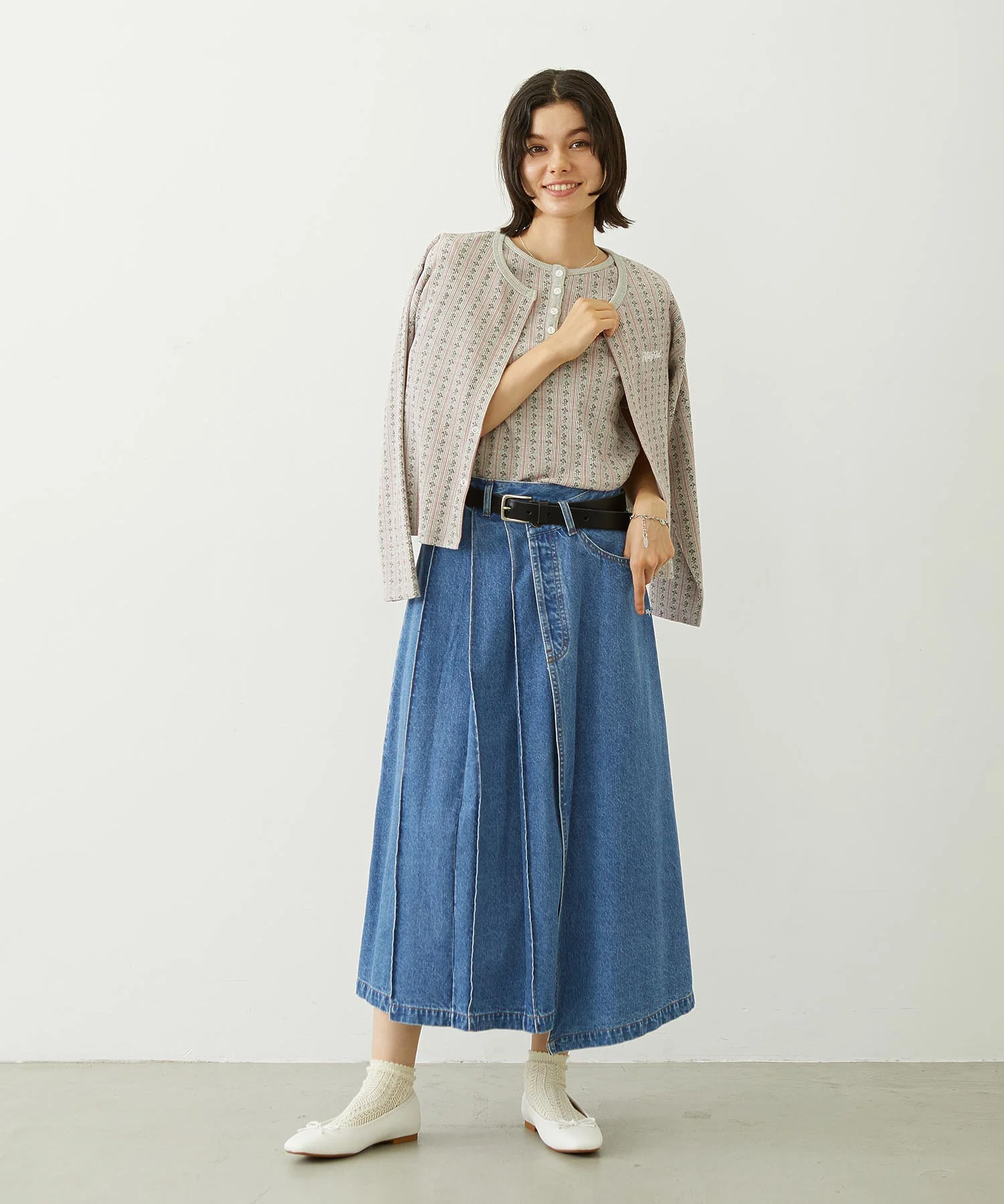 STRIPED FLOWER WAFFLE S/S TOP - Image 21