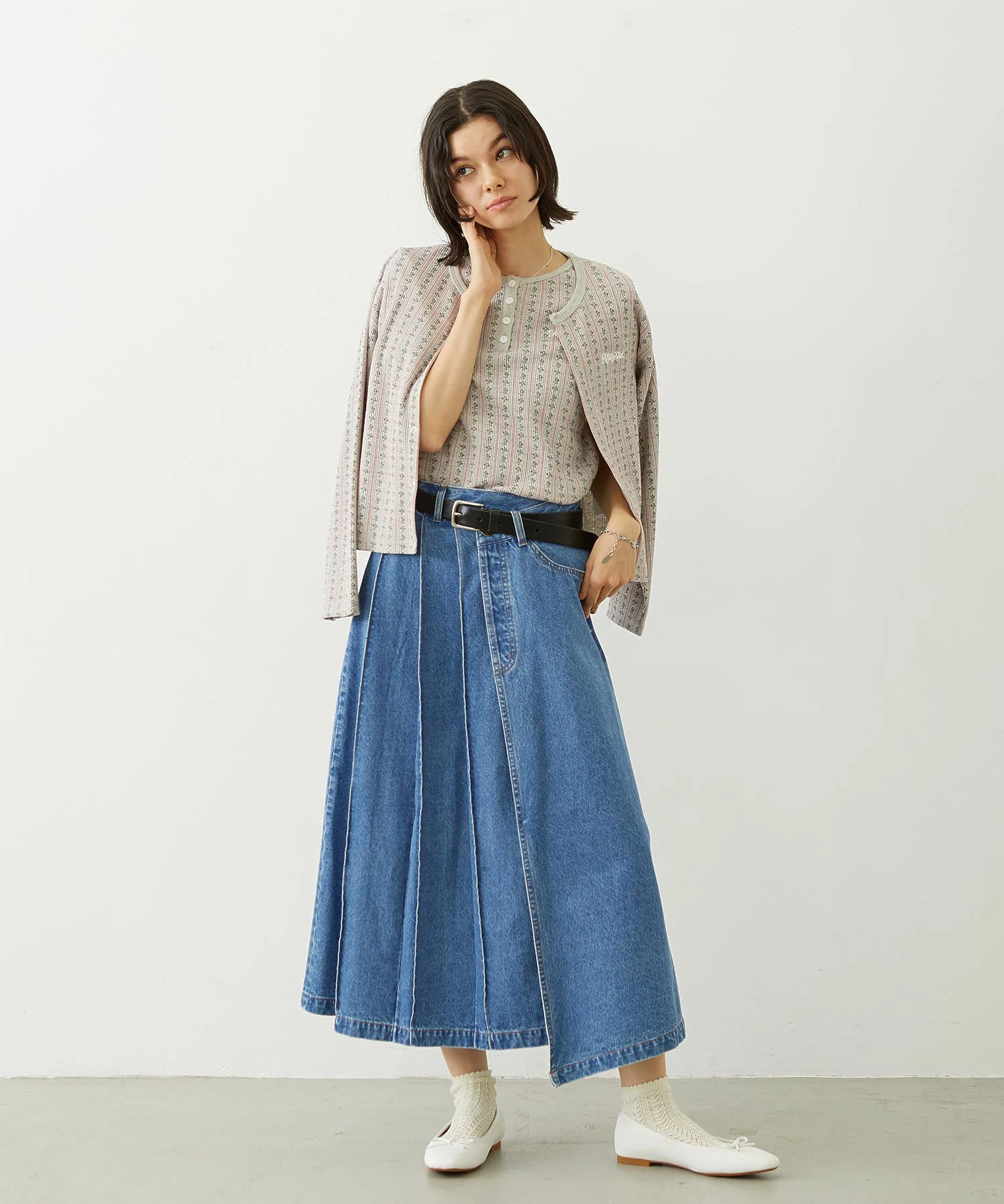 STRIPED FLOWER WAFFLE S/S TOP - Image 22