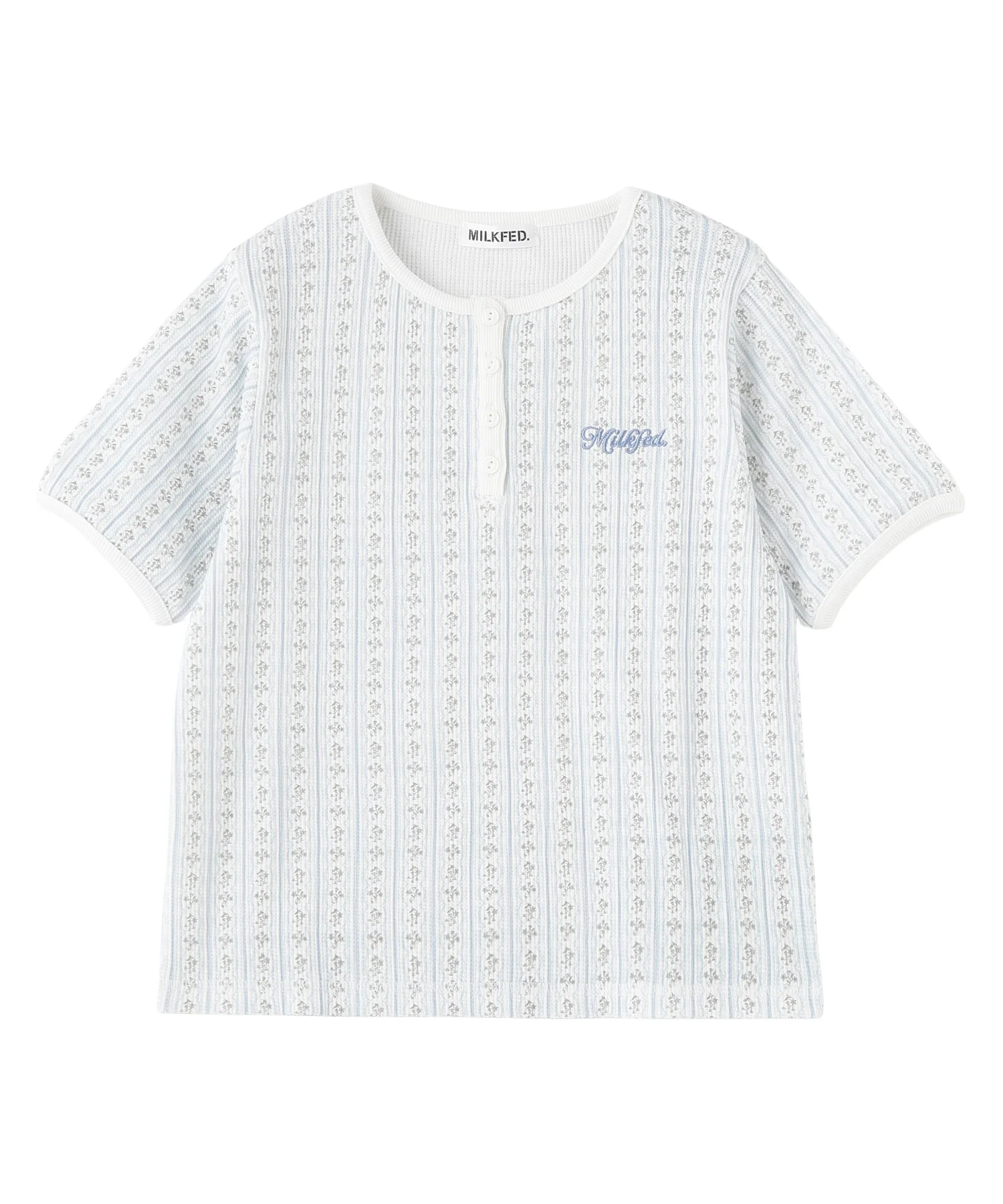 STRIPED FLOWER WAFFLE S/S TOP - Image 30