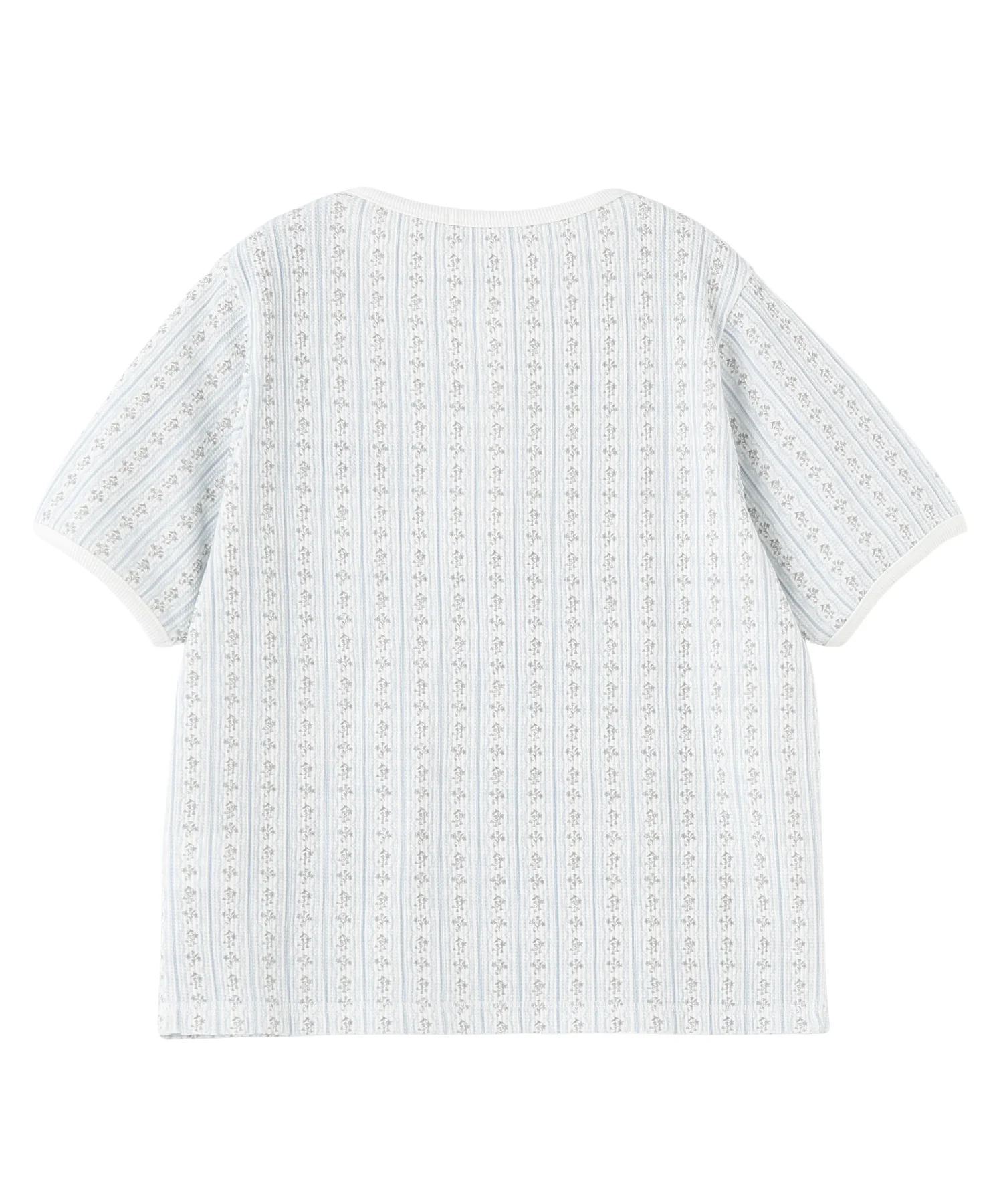 STRIPED FLOWER WAFFLE S/S TOP - Image 31