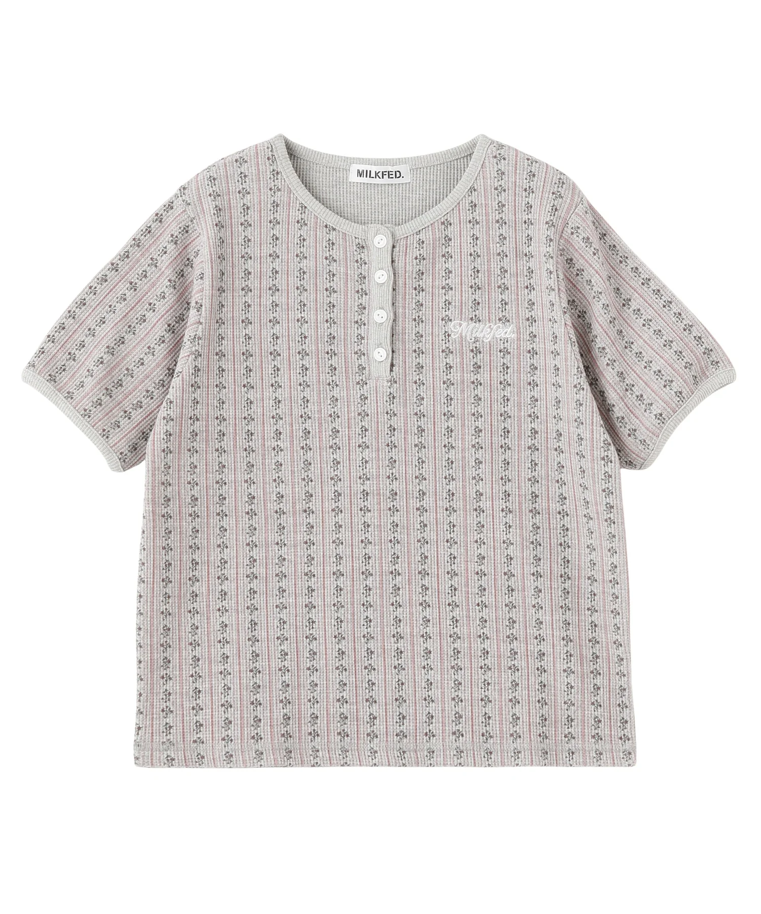 STRIPED FLOWER WAFFLE S/S TOP - Image 32