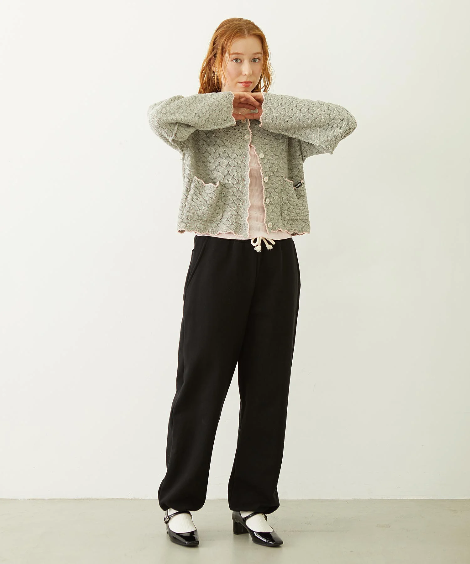 OPEN COLLAR CONTRAST TRIM KNIT CARDIGAN - Image 25