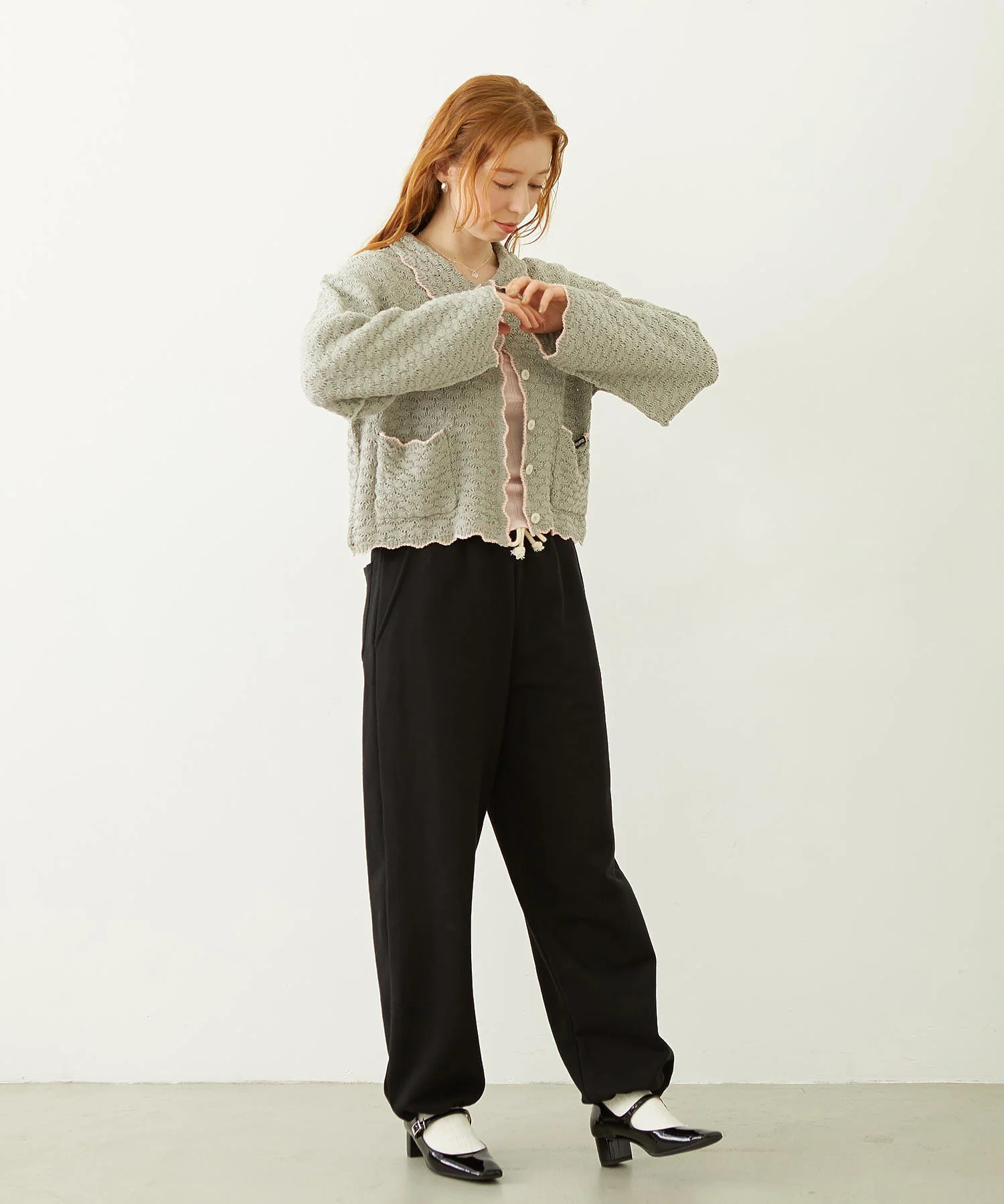 OPEN COLLAR CONTRAST TRIM KNIT CARDIGAN - Image 27