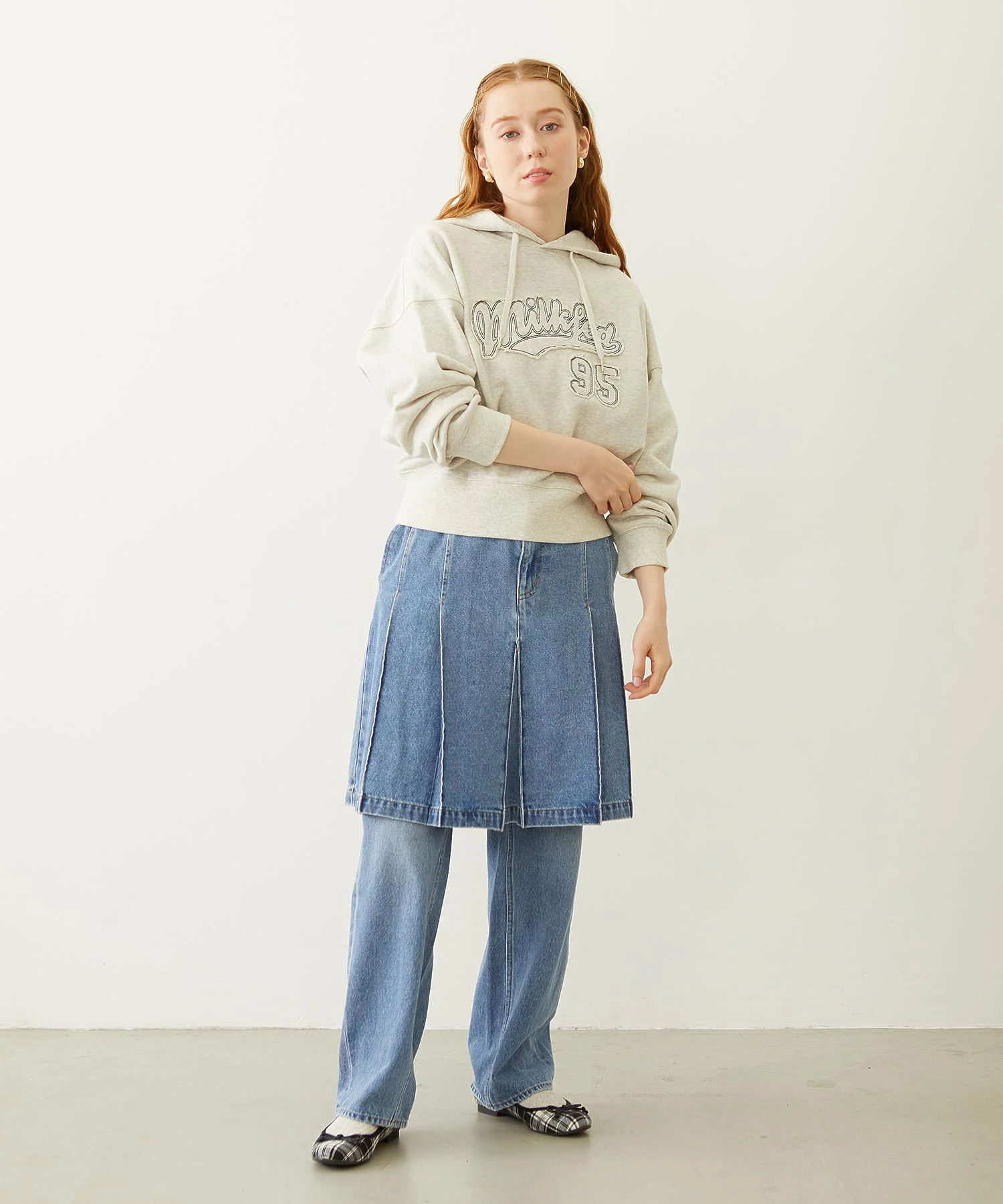 MILKFED. EMBROIDERED DENIM PANTS - Image 30