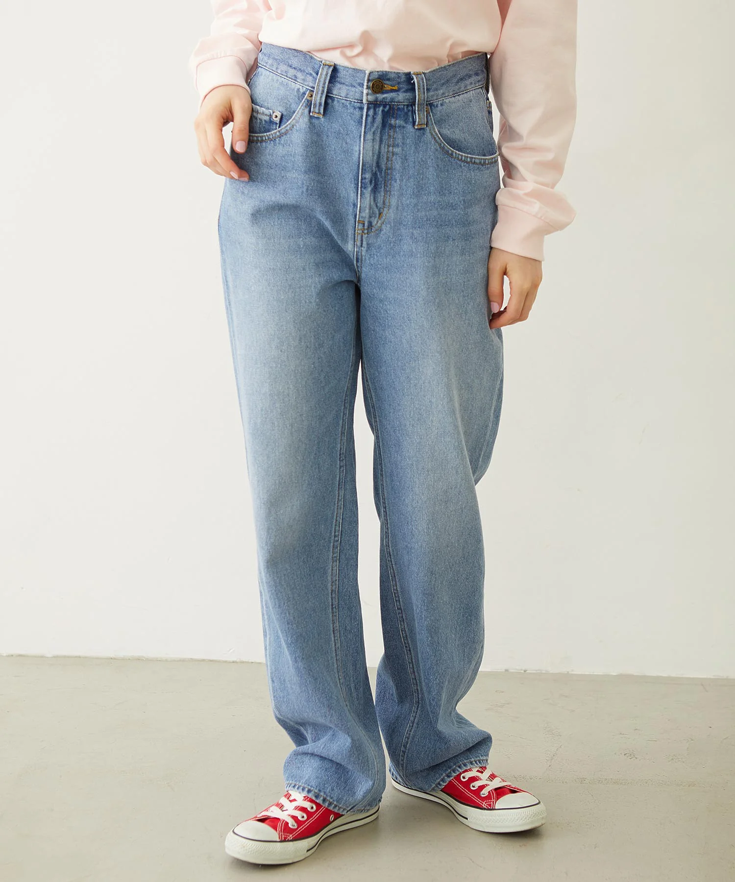 MILKFED. EMBROIDERED DENIM PANTS - Image 4