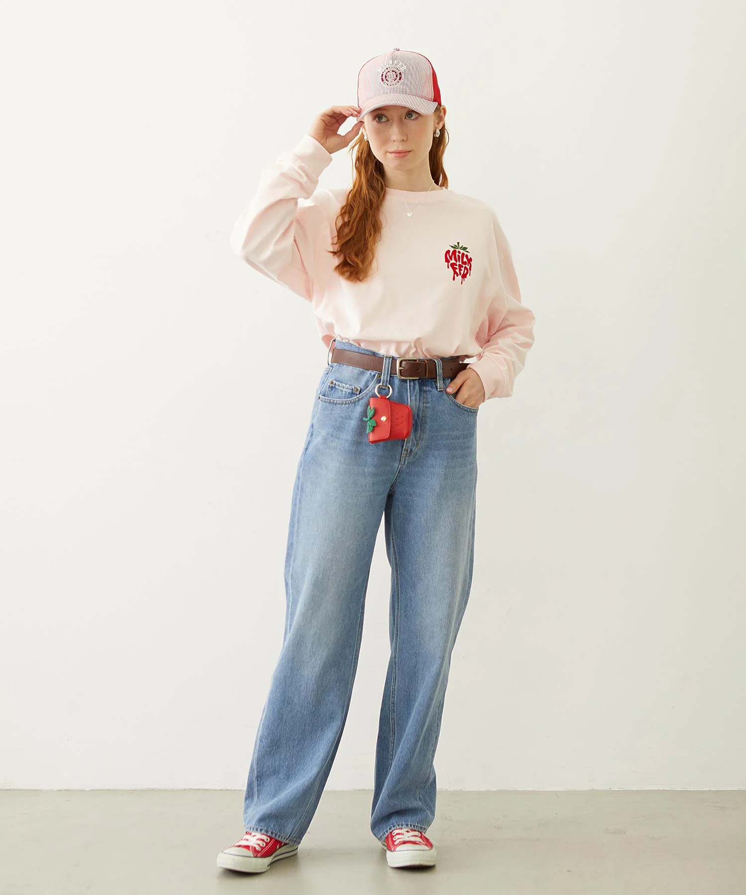MILKFED. EMBROIDERED DENIM PANTS - Image 7