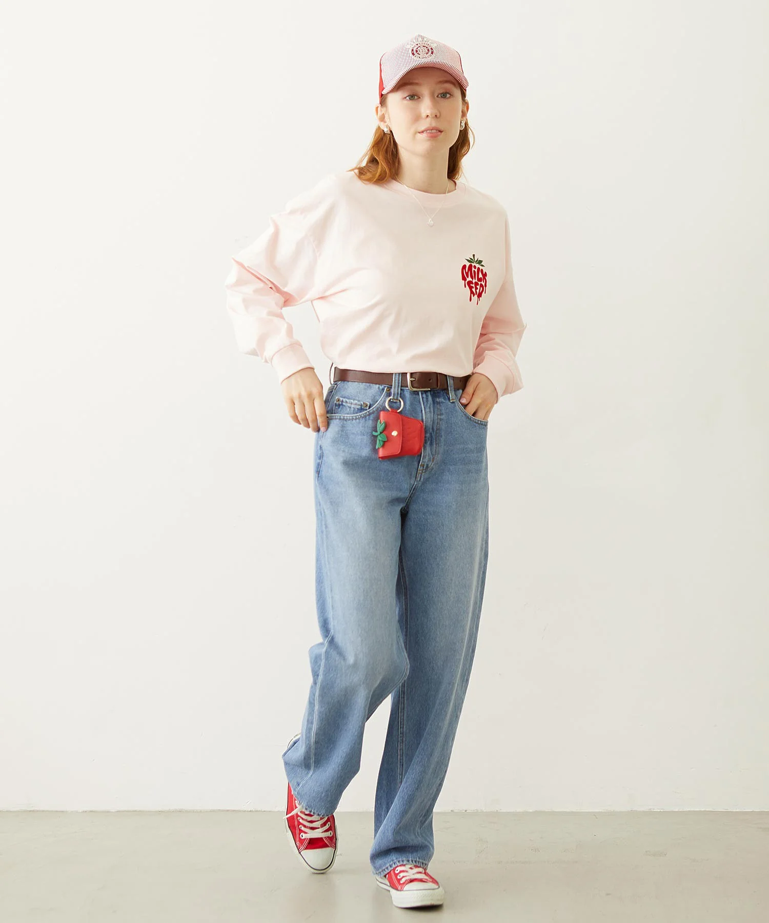 MILKFED. EMBROIDERED DENIM PANTS - Image 8