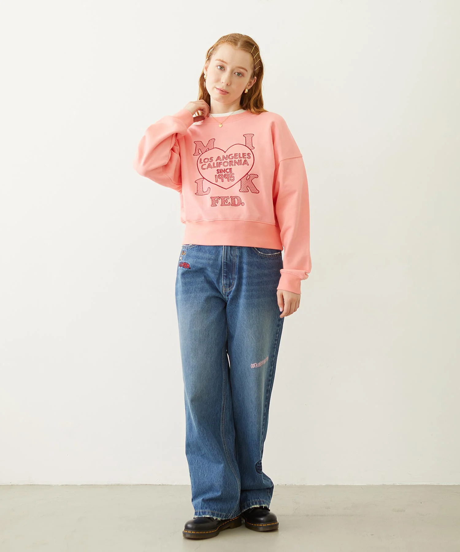DOODLE EMBROIDERED DENIM PANTS - Image 17