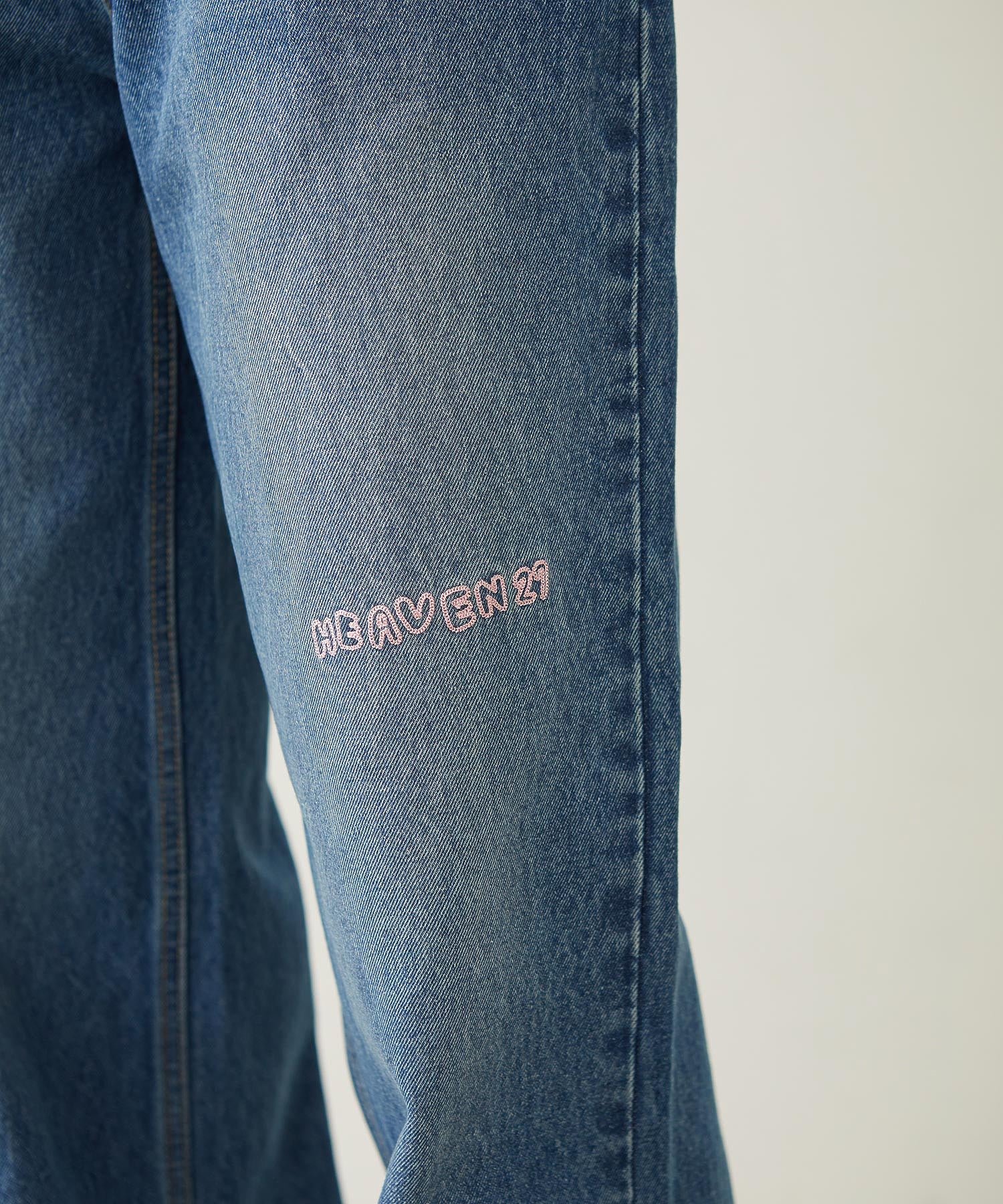 DOODLE EMBROIDERED DENIM PANTS - Image 9