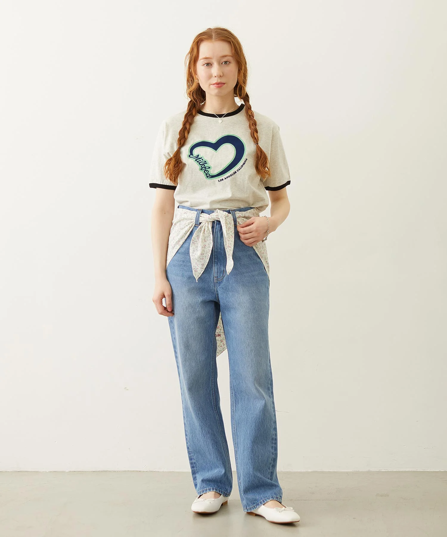 HEART LOGO FLOCK PRINT RINGER TEE - Image 7