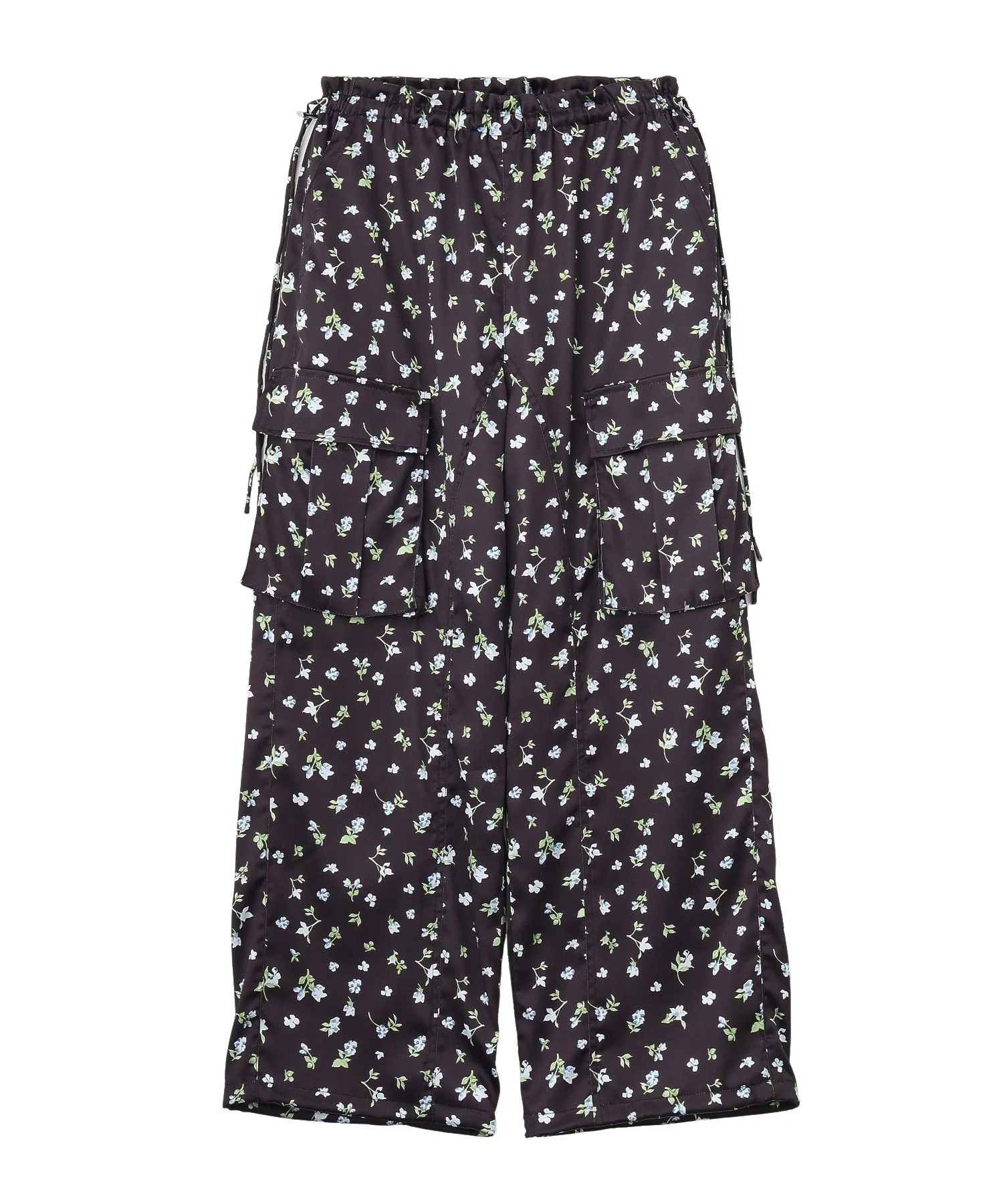 FLORAL PATTERN SATIN CARGO PANTS - Image 70
