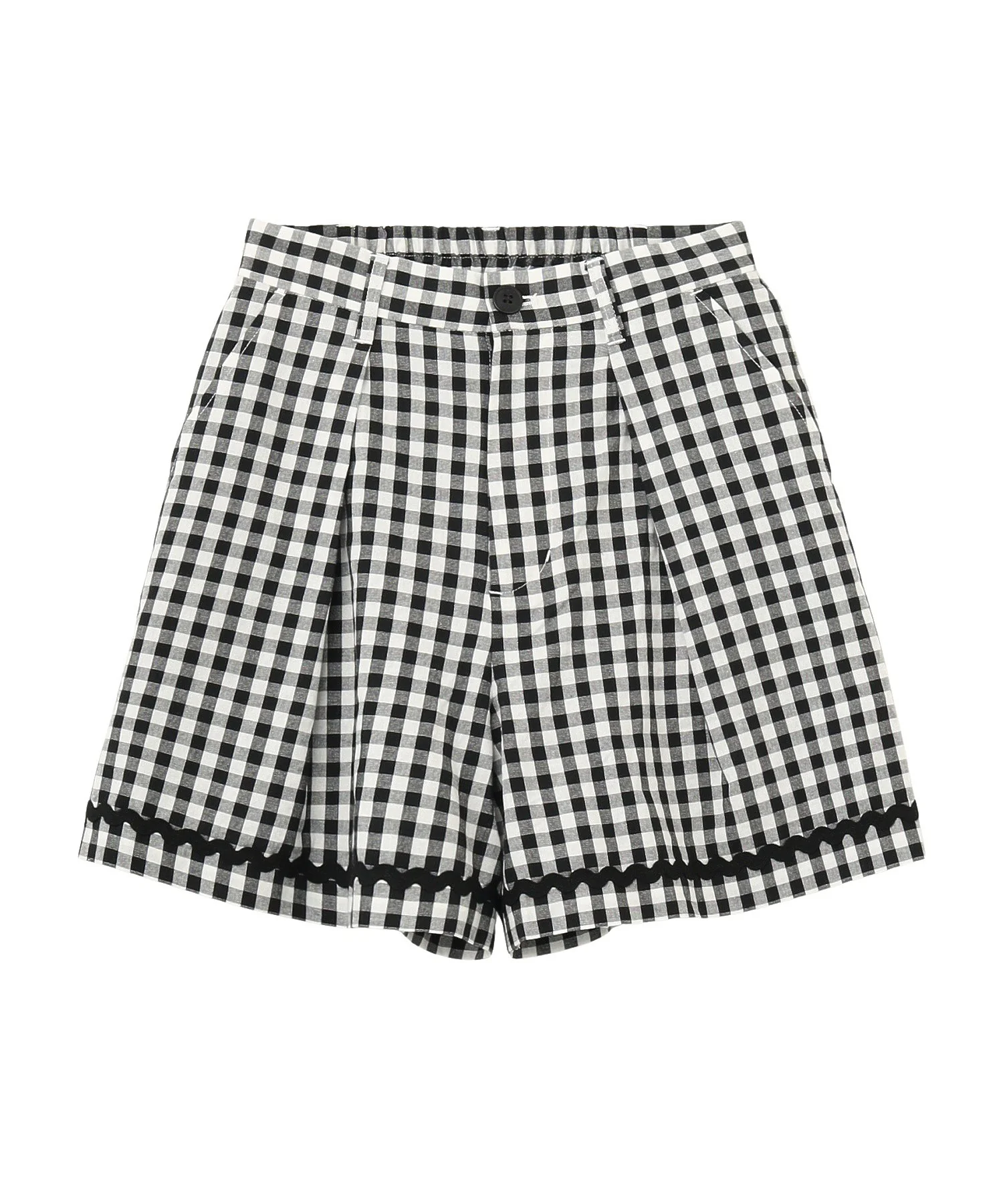 TRIMMED GINGHAM CHECK SHORTS - Image 68