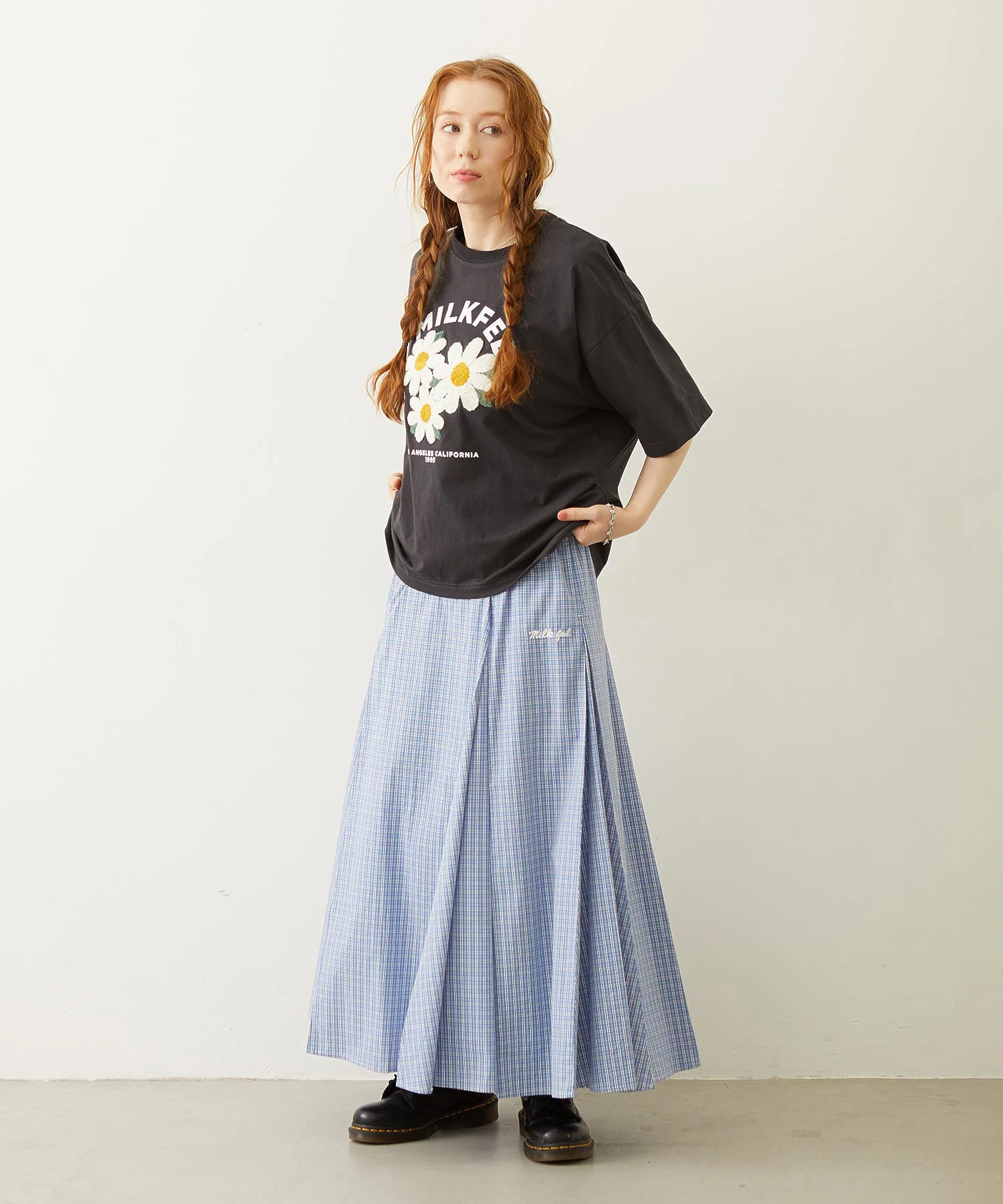 PLAID PATTERN LONG SKIRT - Image 6