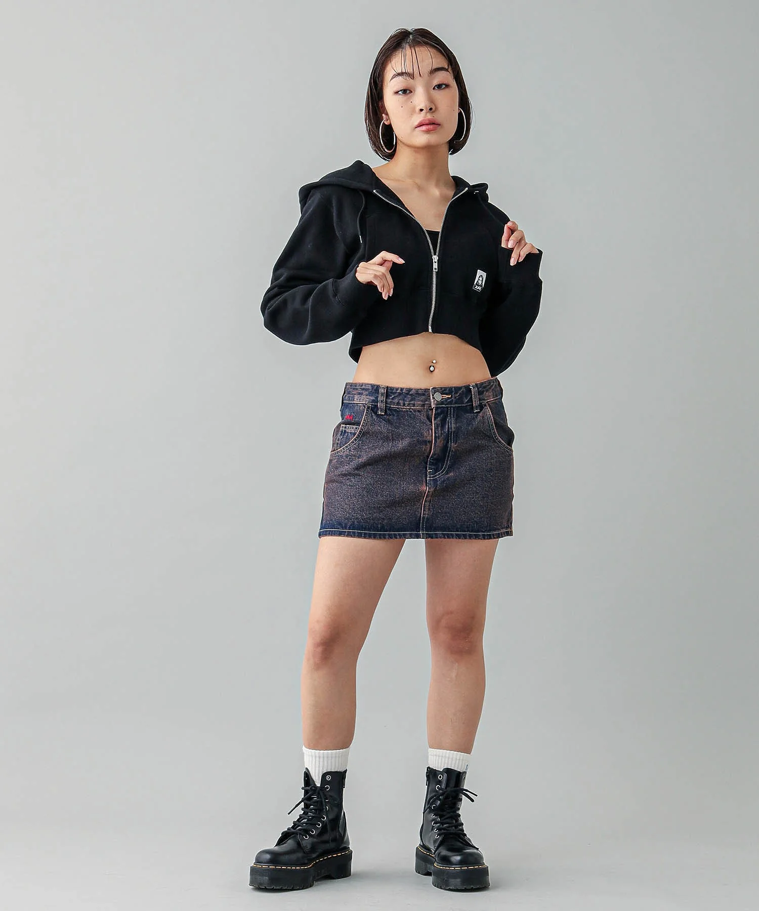 FACE COMPACT ZIP UP HOODIE X-girl - Image 33