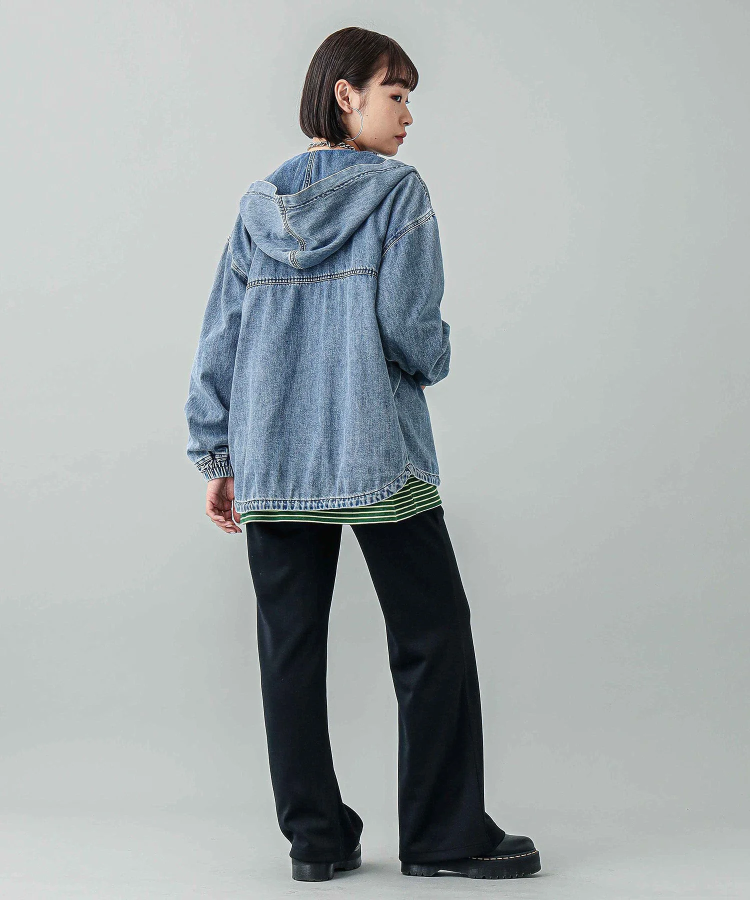 DENIM HOODED SHIRT X-girl - Image 10