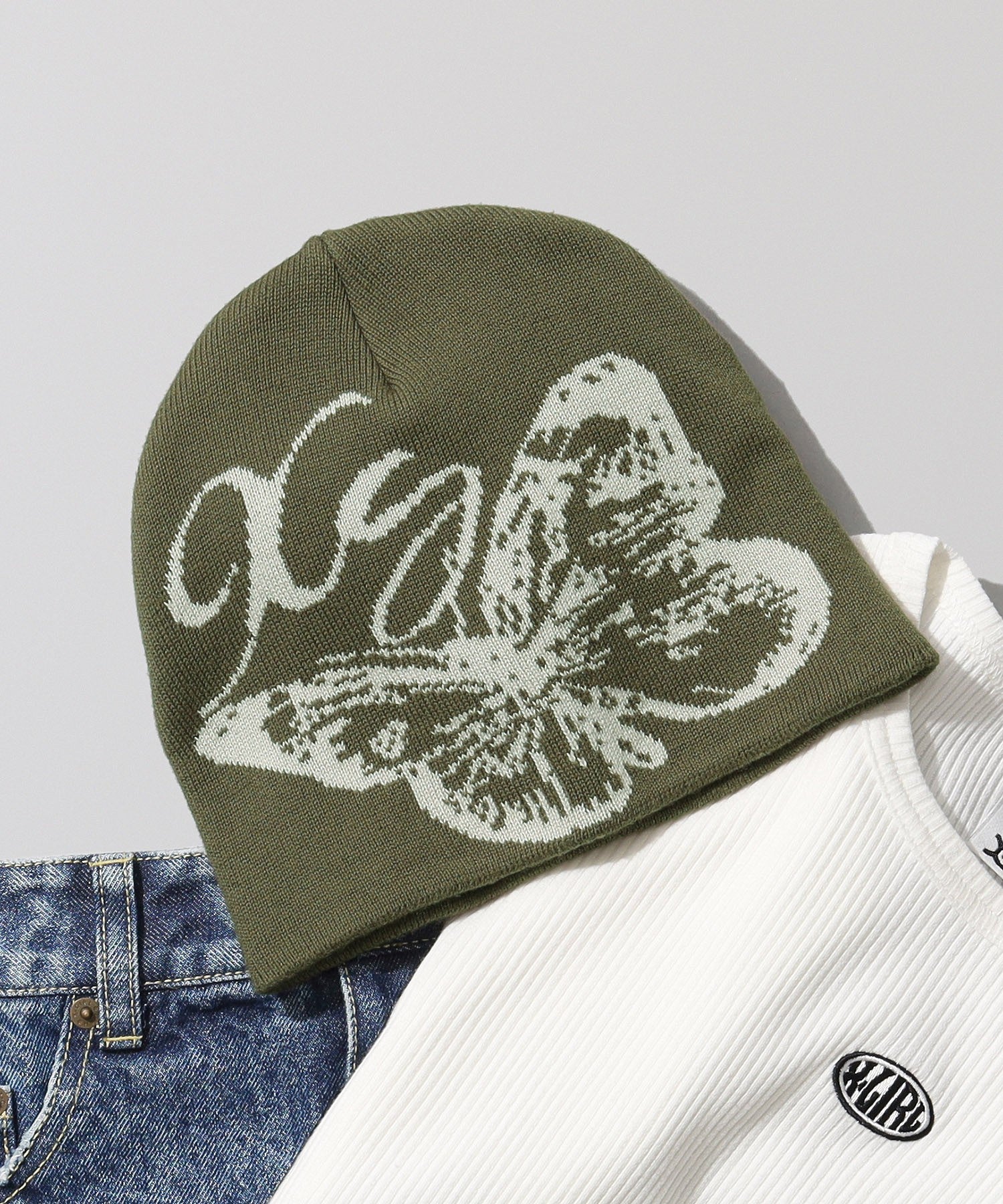 BUTTERFLY JACQUARD BEANIE X-girl - Image 3