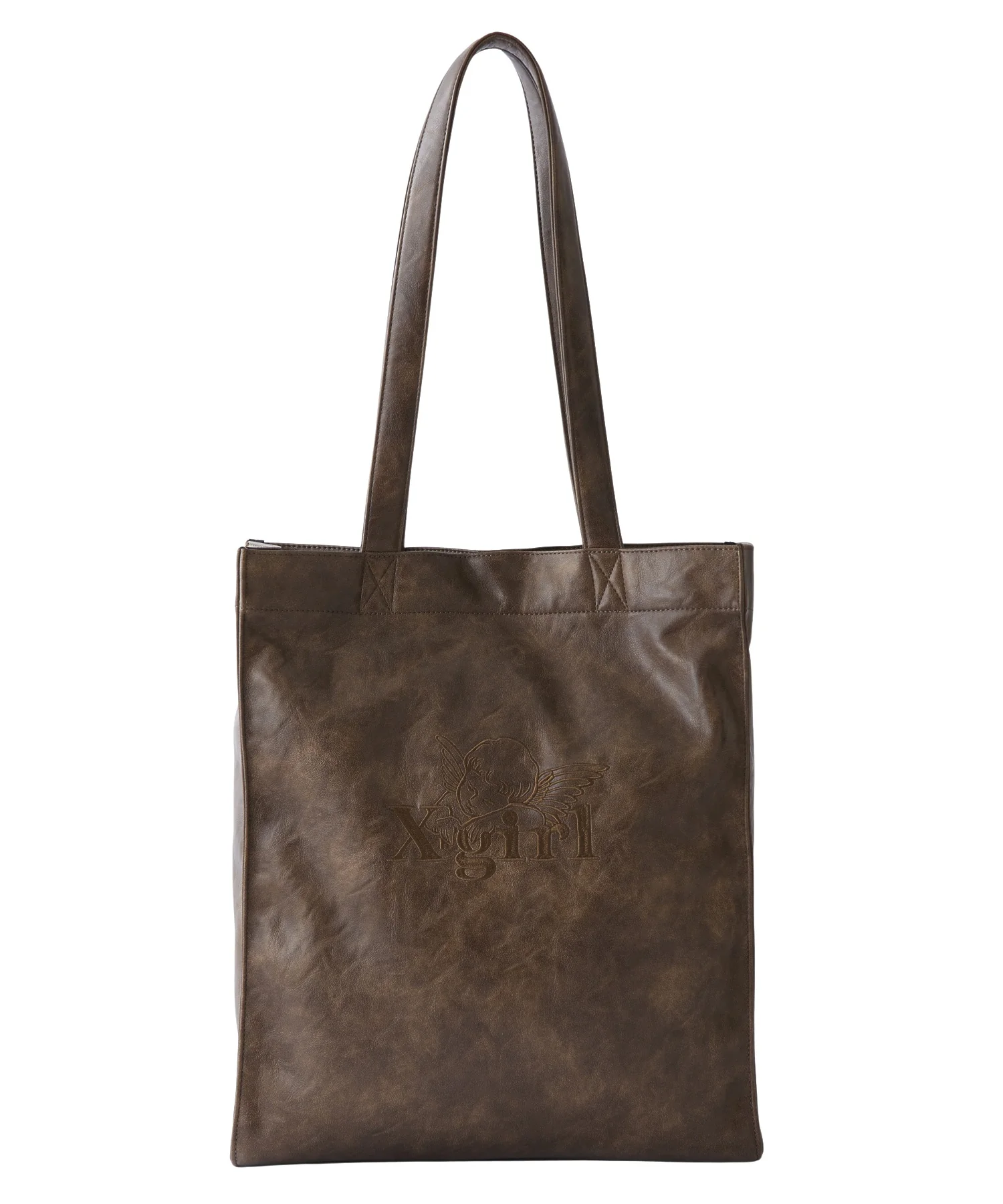 ANGEL EMBROIDERY FAUX LEATHER TOTE BAG - Image 4