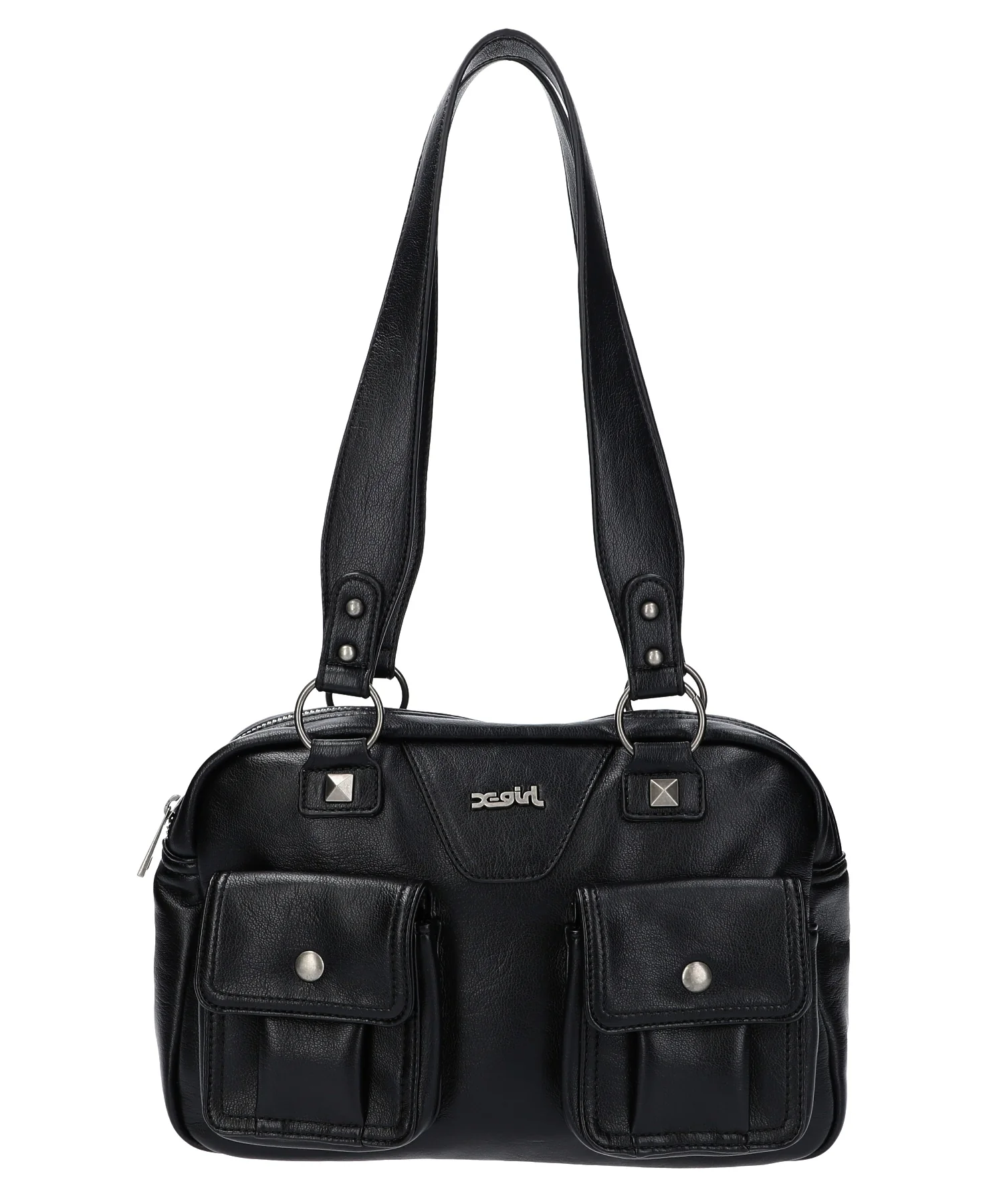 DOUBLE POCKET FAUX LEATHER HAND BAG - Image 11