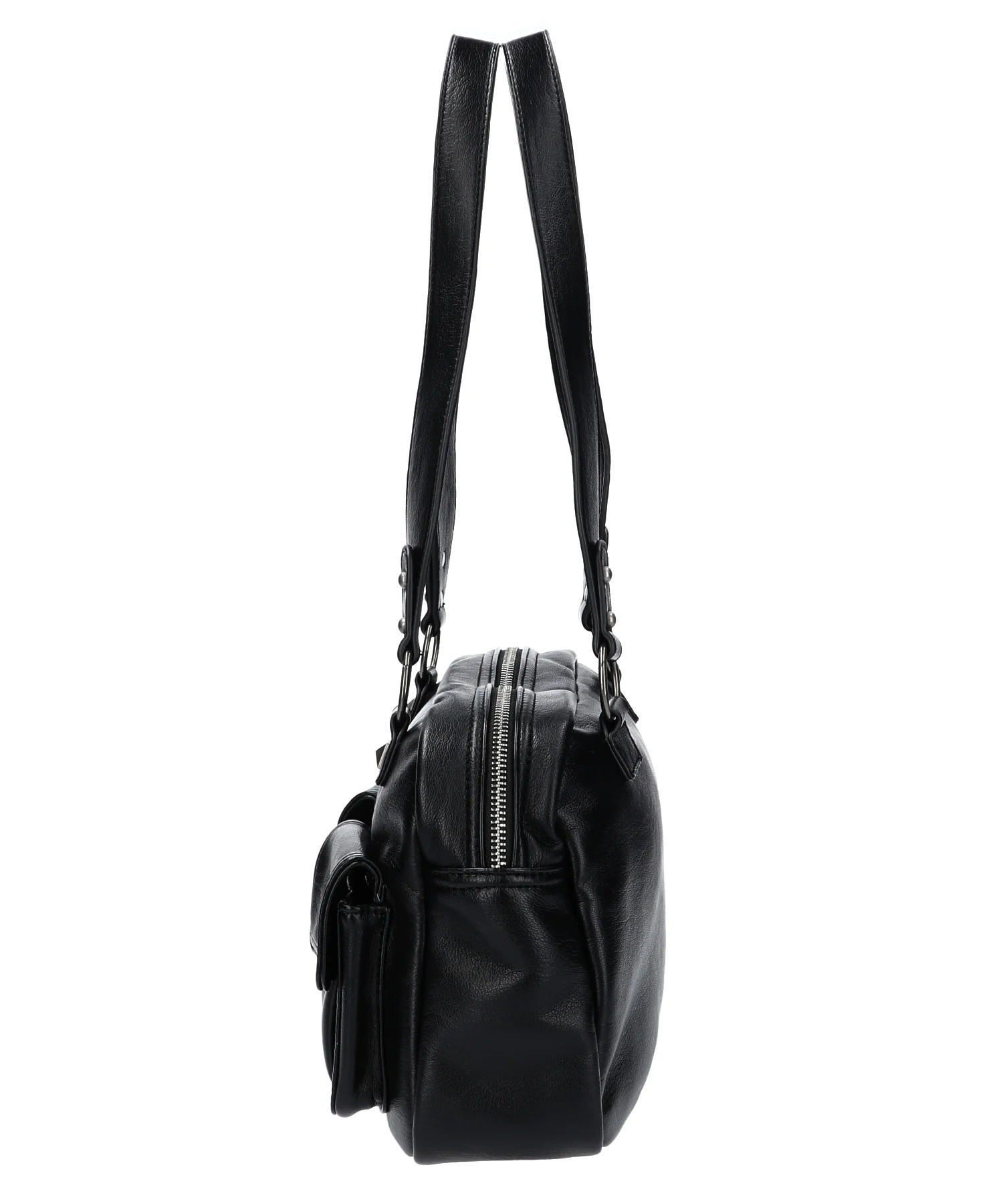 DOUBLE POCKET FAUX LEATHER HAND BAG - Image 12
