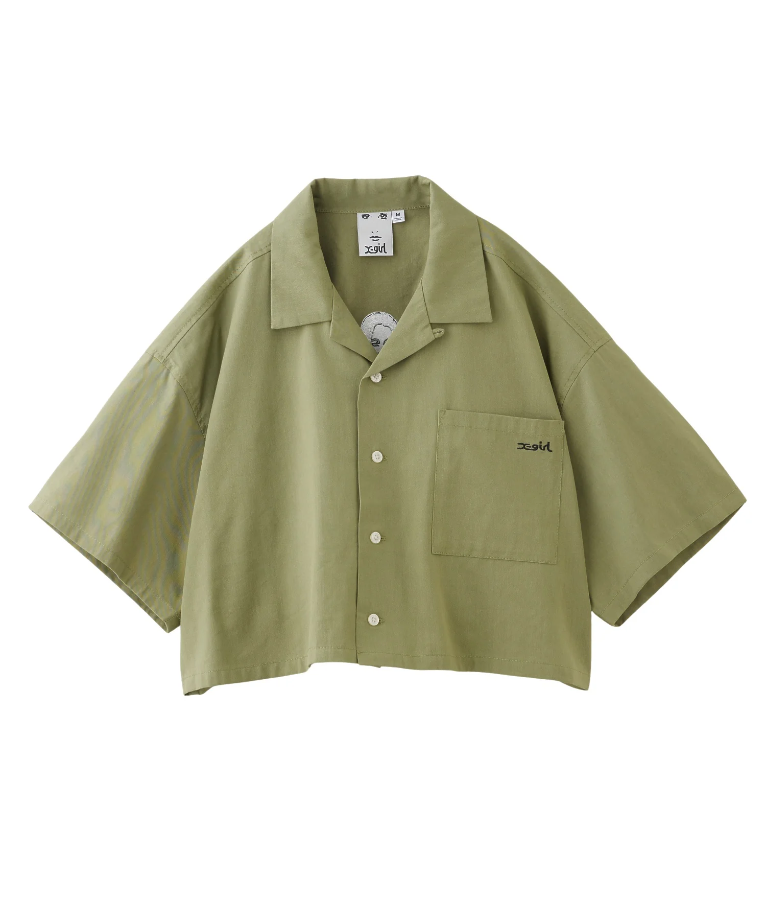 FACE OPEN COLLAR CROPPED SHIRT - Image 6