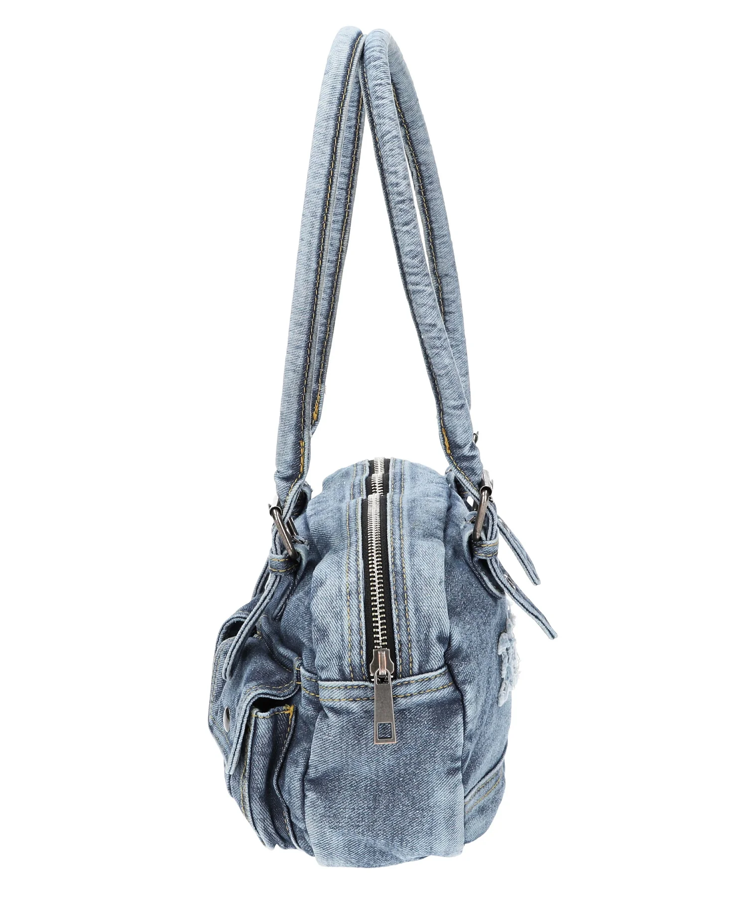 FRAY PATCH LOGO DENIM HANDBAG - Image 4