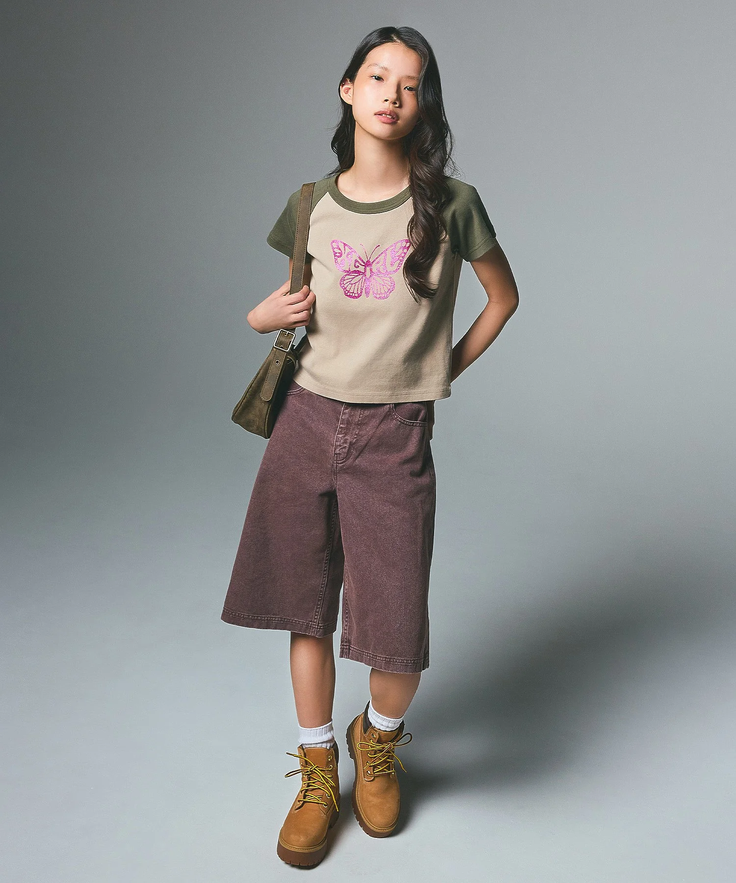 GLITTER BUTTERFLY RAGLAN S/S BABY TEE - Image 3