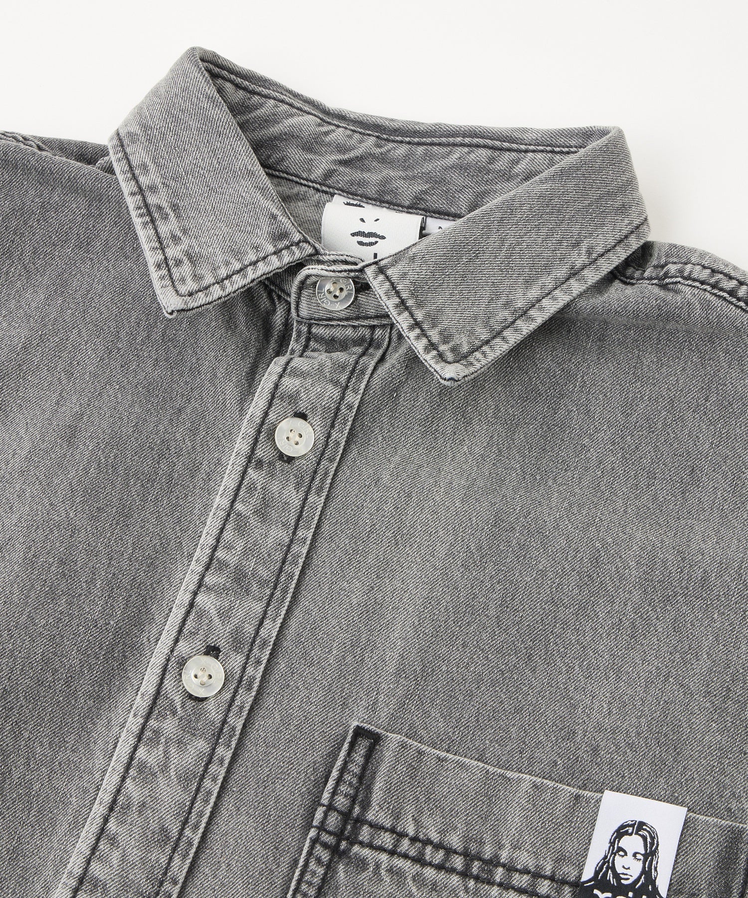 FACE LABEL LIGHT DENIM S/S SHIRT - Image 6