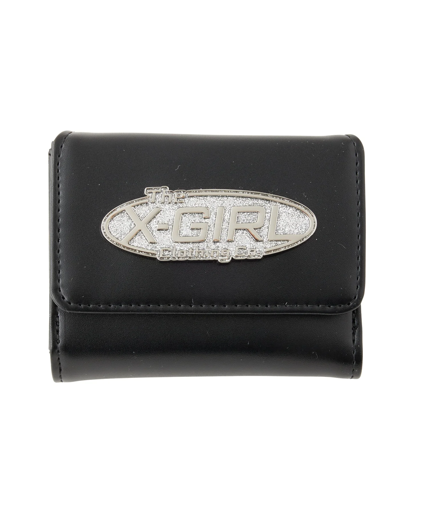 SILVER GLITTER OVAL LOGO BUCKLE MINI WALLET - Image 3