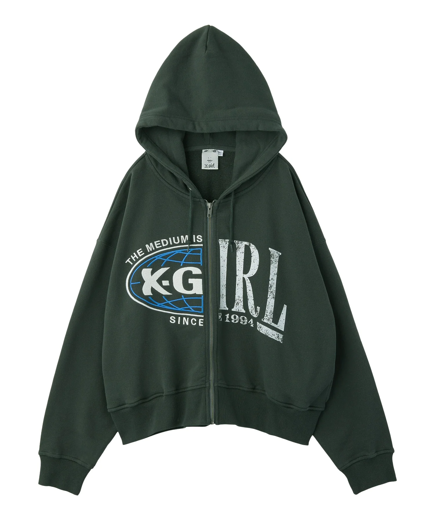 PANELED GRAPHIC ZIP UP SWEAT HOODIE - Image 10