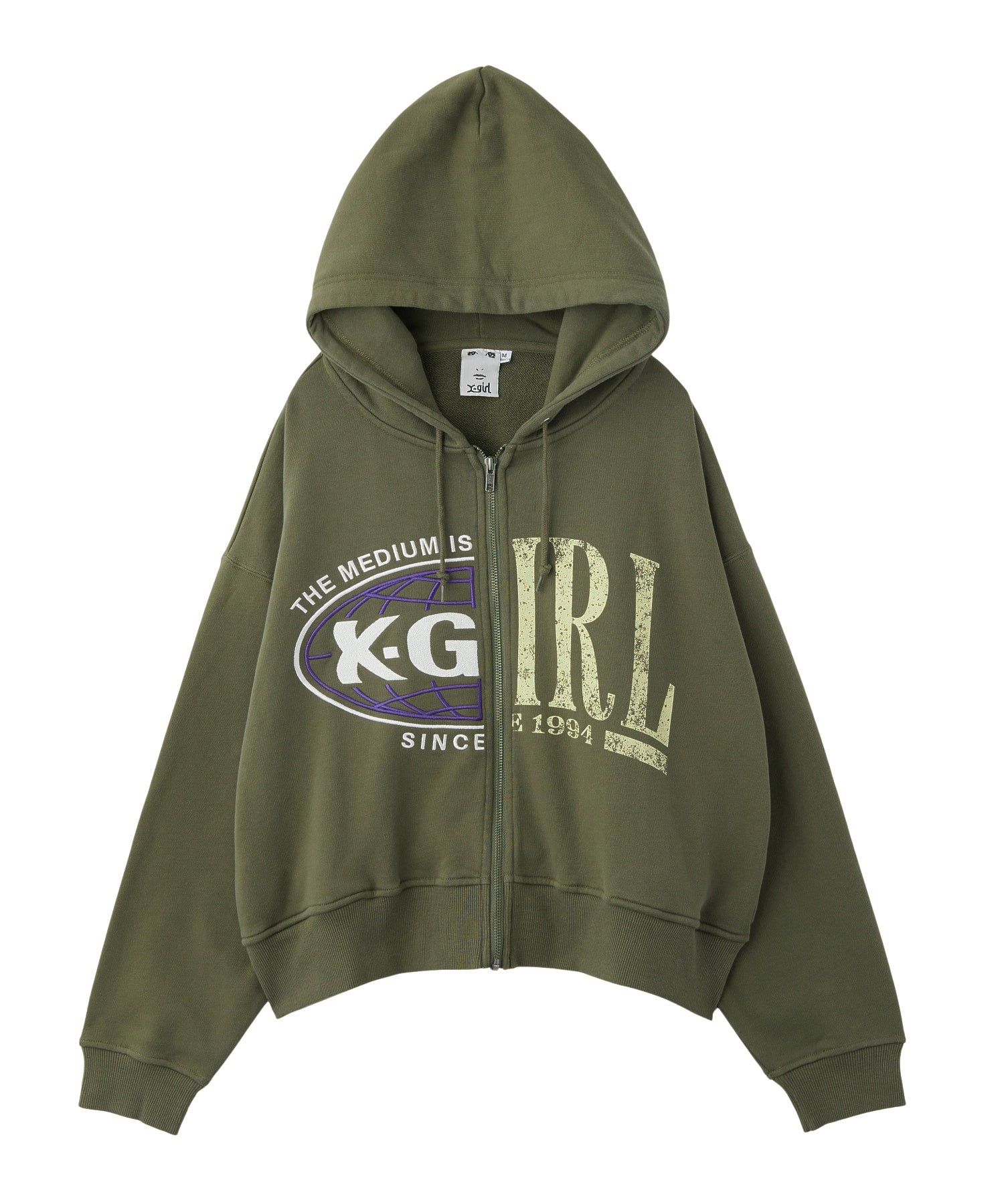 PANELED GRAPHIC ZIP UP SWEAT HOODIE - Image 11