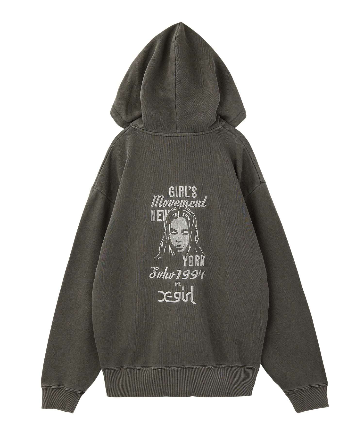MIX LOGO & FACE FADED ZIP UP SWEAT HOODIE - Image 8