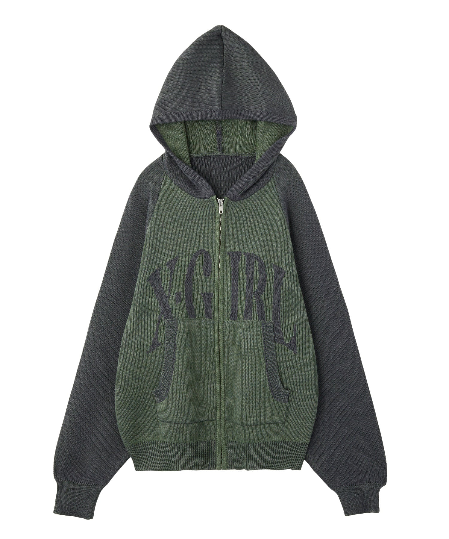 LOGO JACQUARD ZIP UP KNIT HOODIE - Image 8