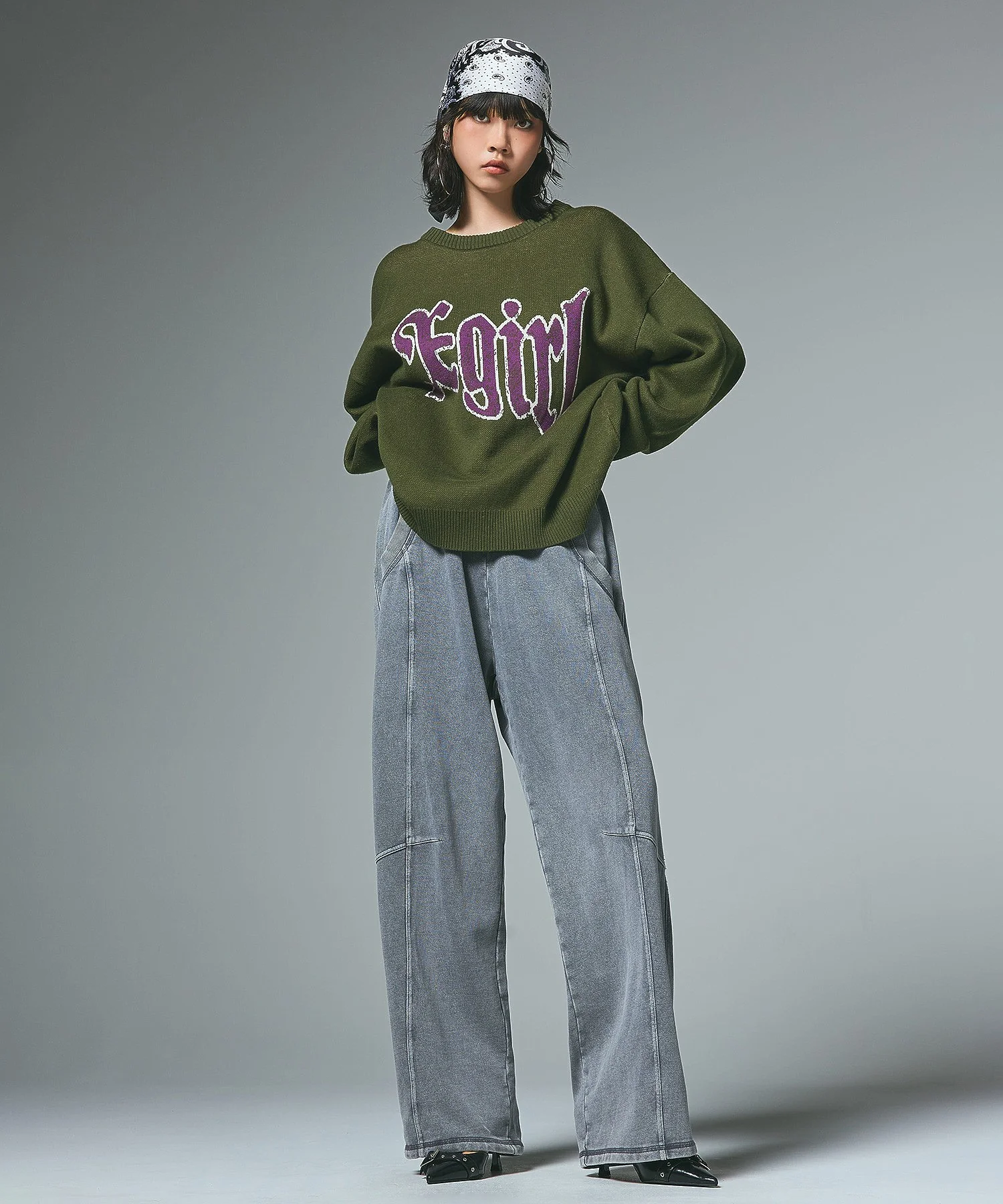 SCRATCHED LOGO JACQUARD KNIT TOP - Image 3