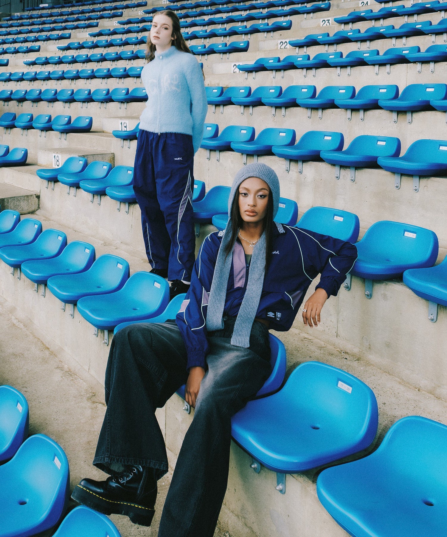 X-girl x UMBRO WIDE LEG TRACK PANTS - Image 4