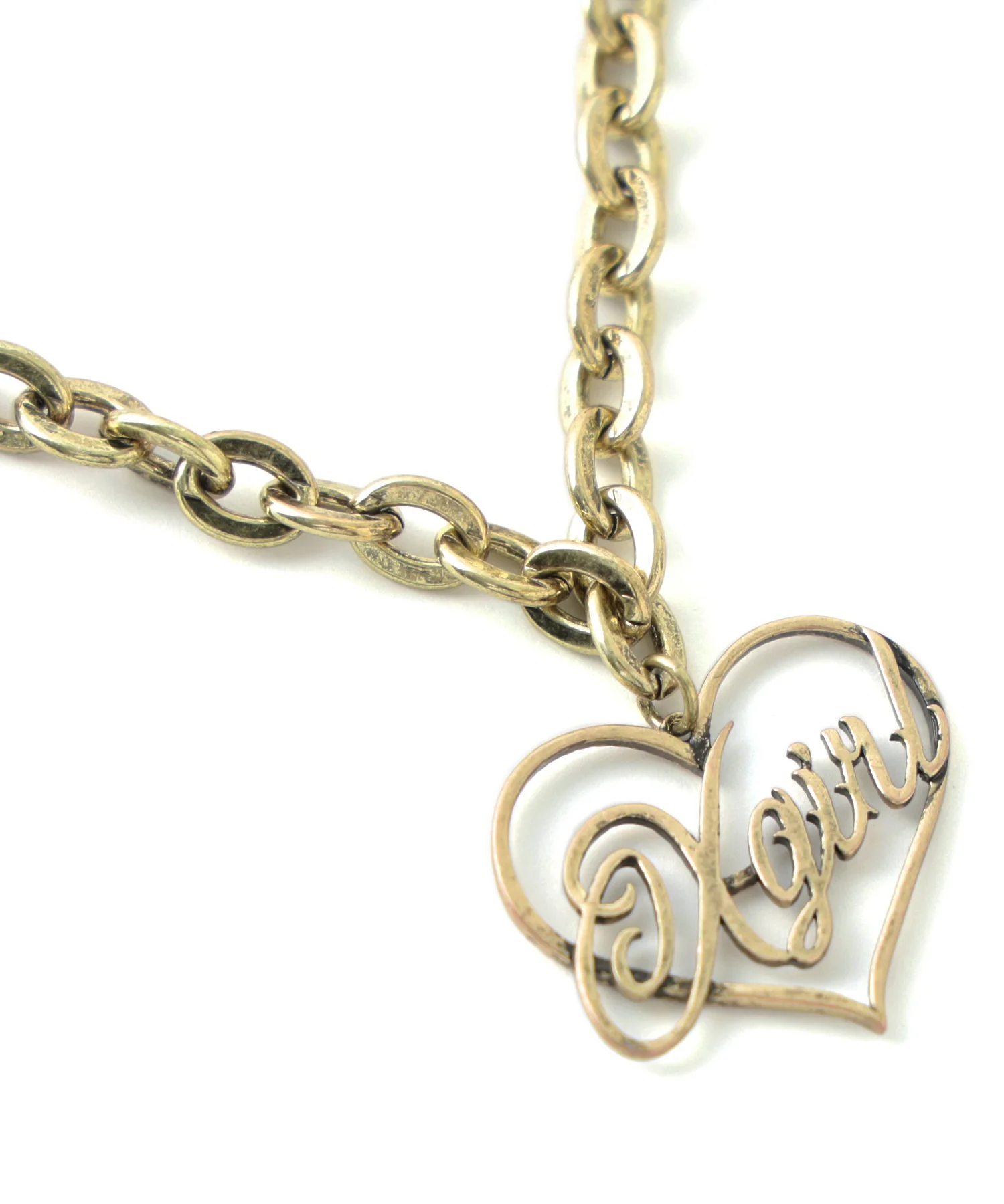 HEART SCRIPT LOGO CHAIN NECKLACE - Image 3