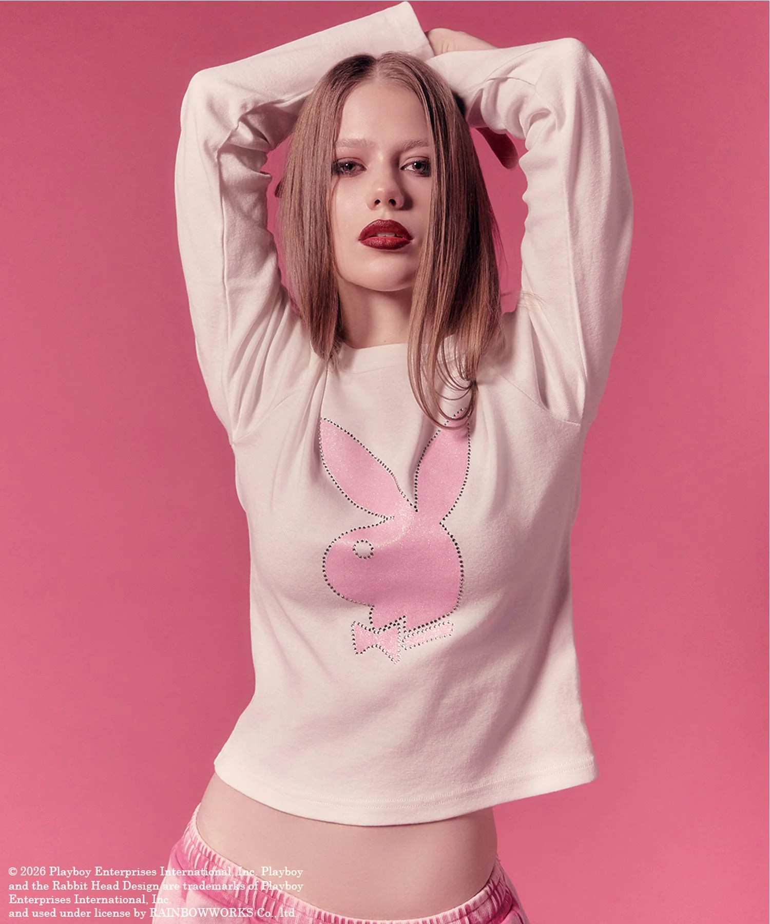 PLAYBOY × X-girl L/S BABY TEE - Image 2