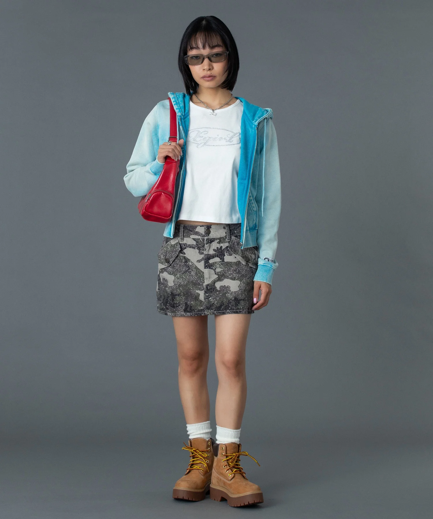 FACE LABEL WASHED COMPACT ZIP UP SWEAT HOODIE - Image 11